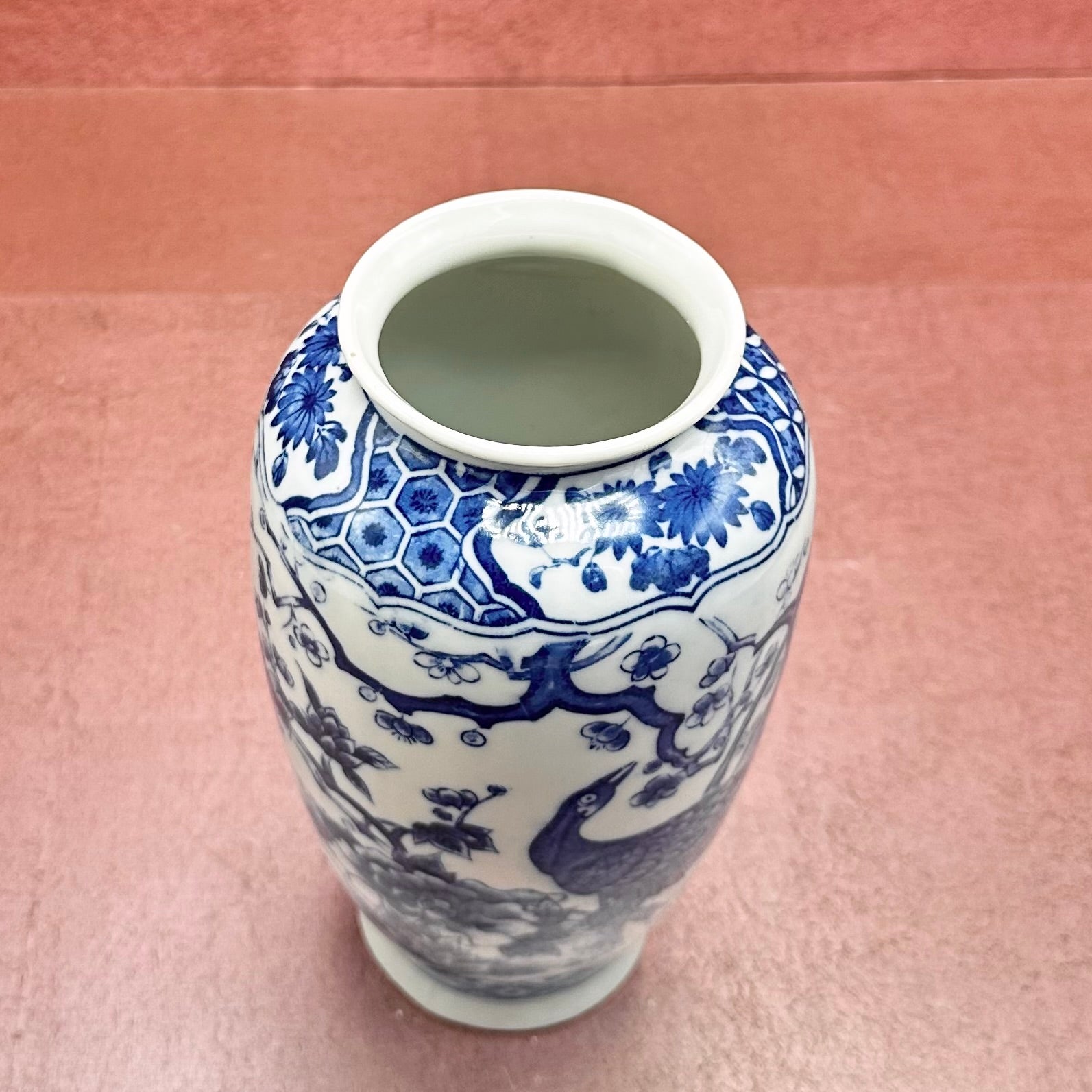 Blue & White Peacock Vase