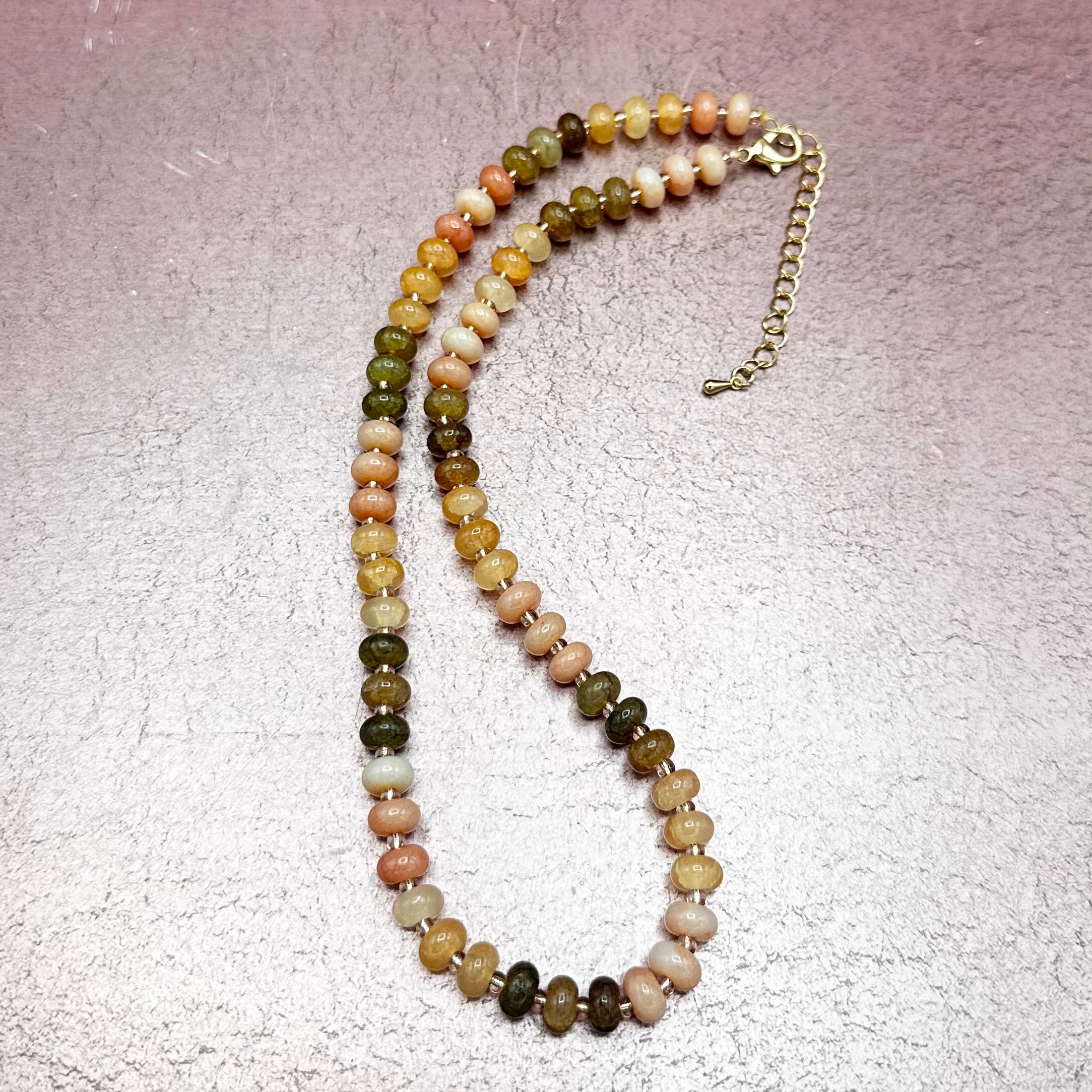Stone Beaded Multicolored Necklace Boho