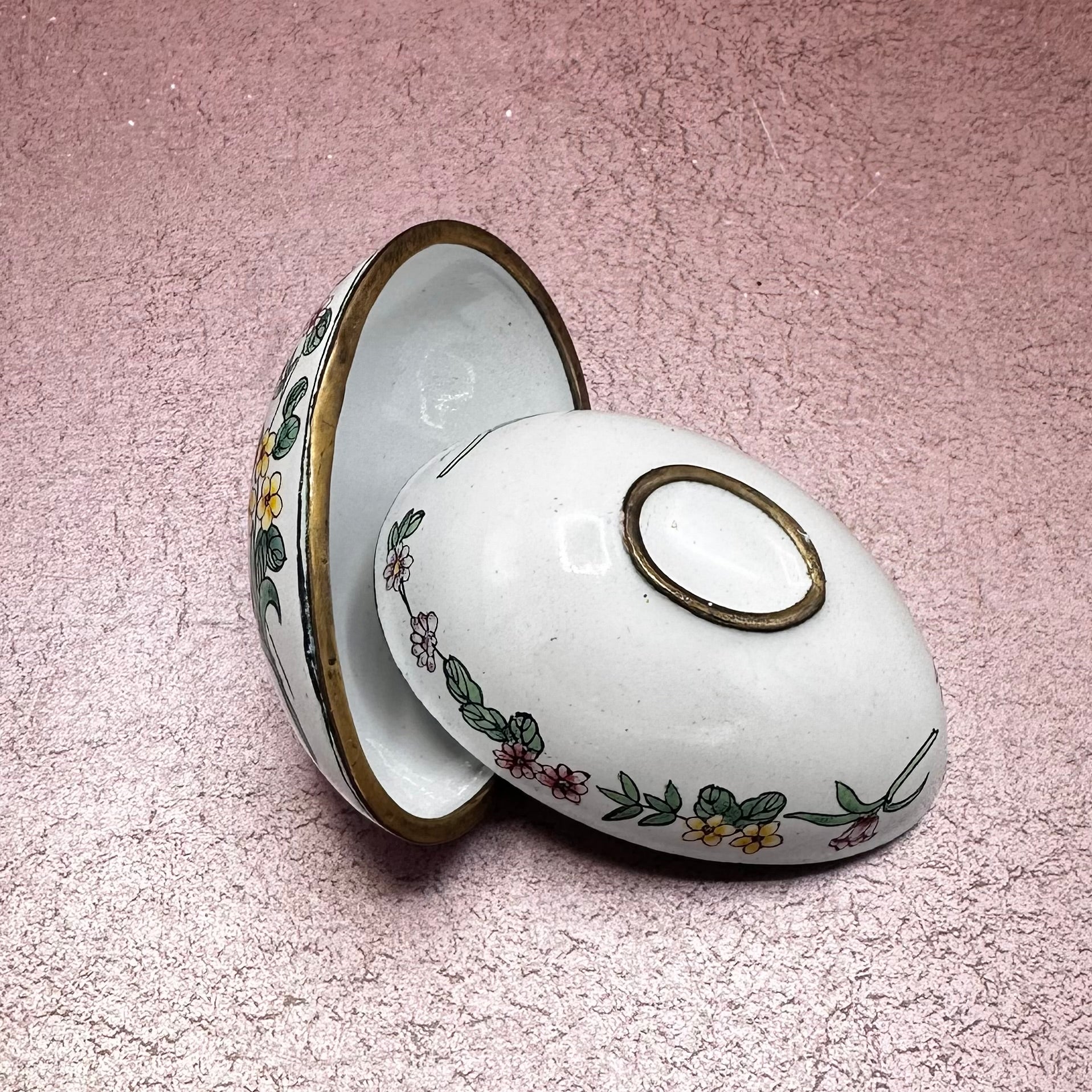 Vintage Enamel Metal Egg