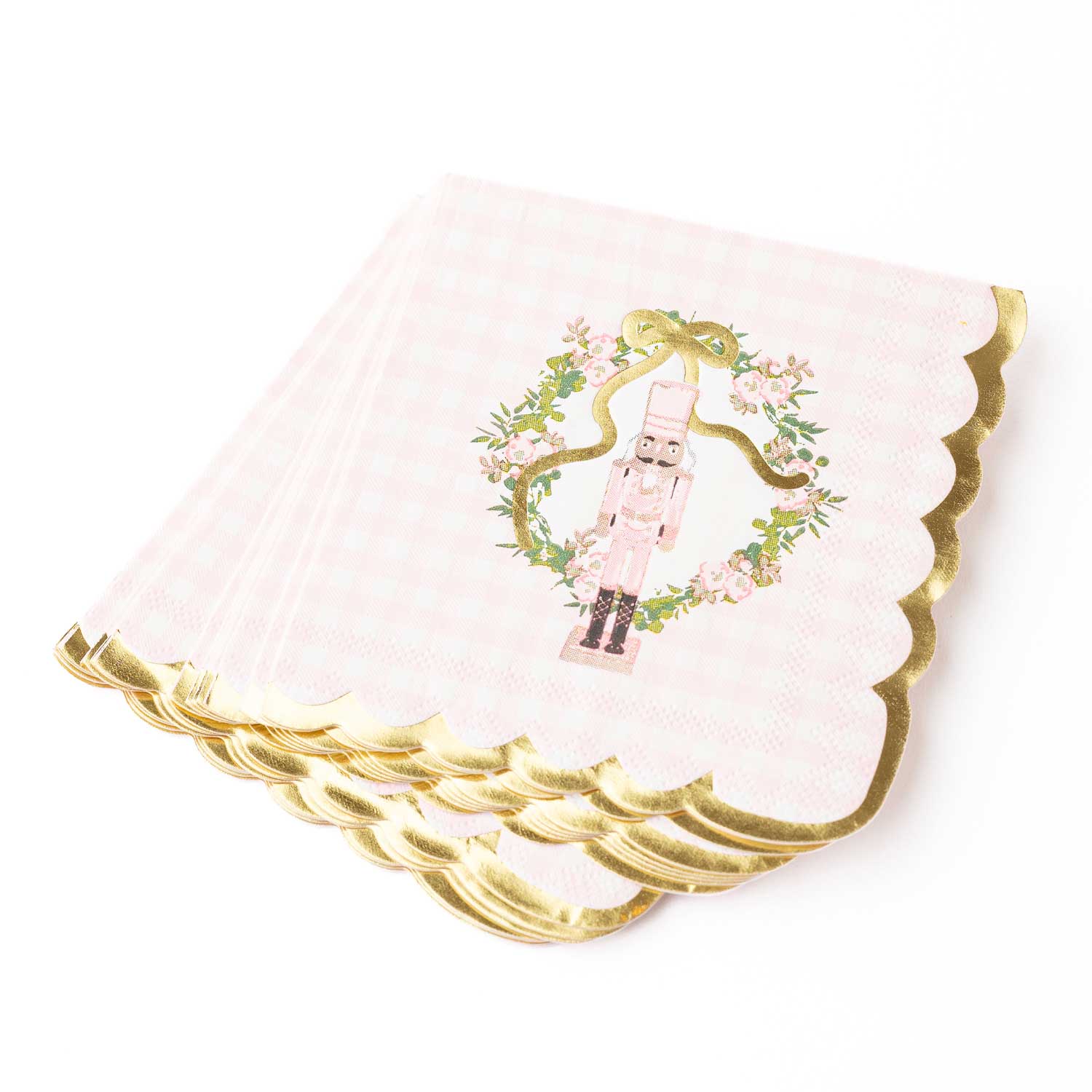 Sugarplum Gingham Paper Cocktail Napkin