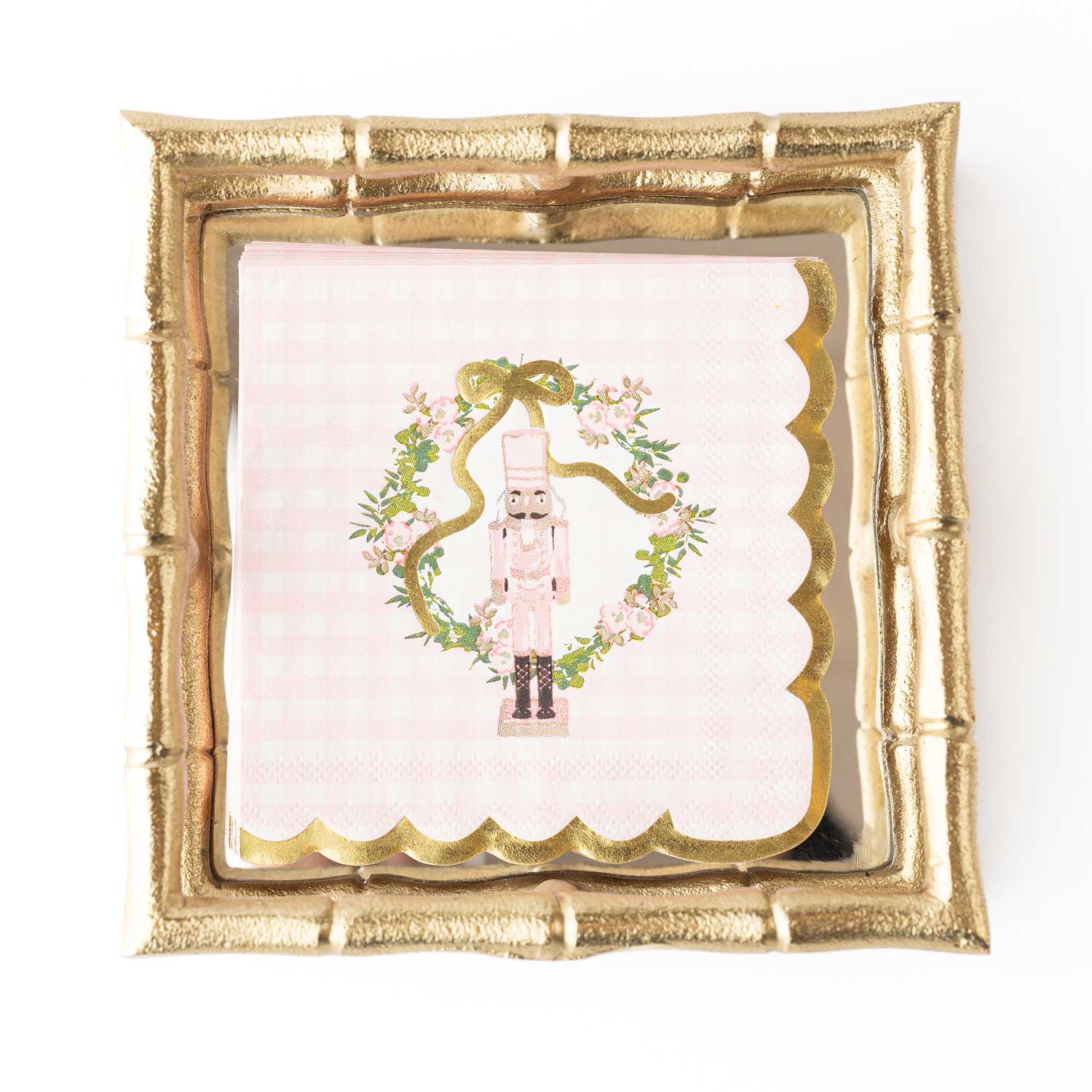 Sugarplum Gingham Paper Cocktail Napkin