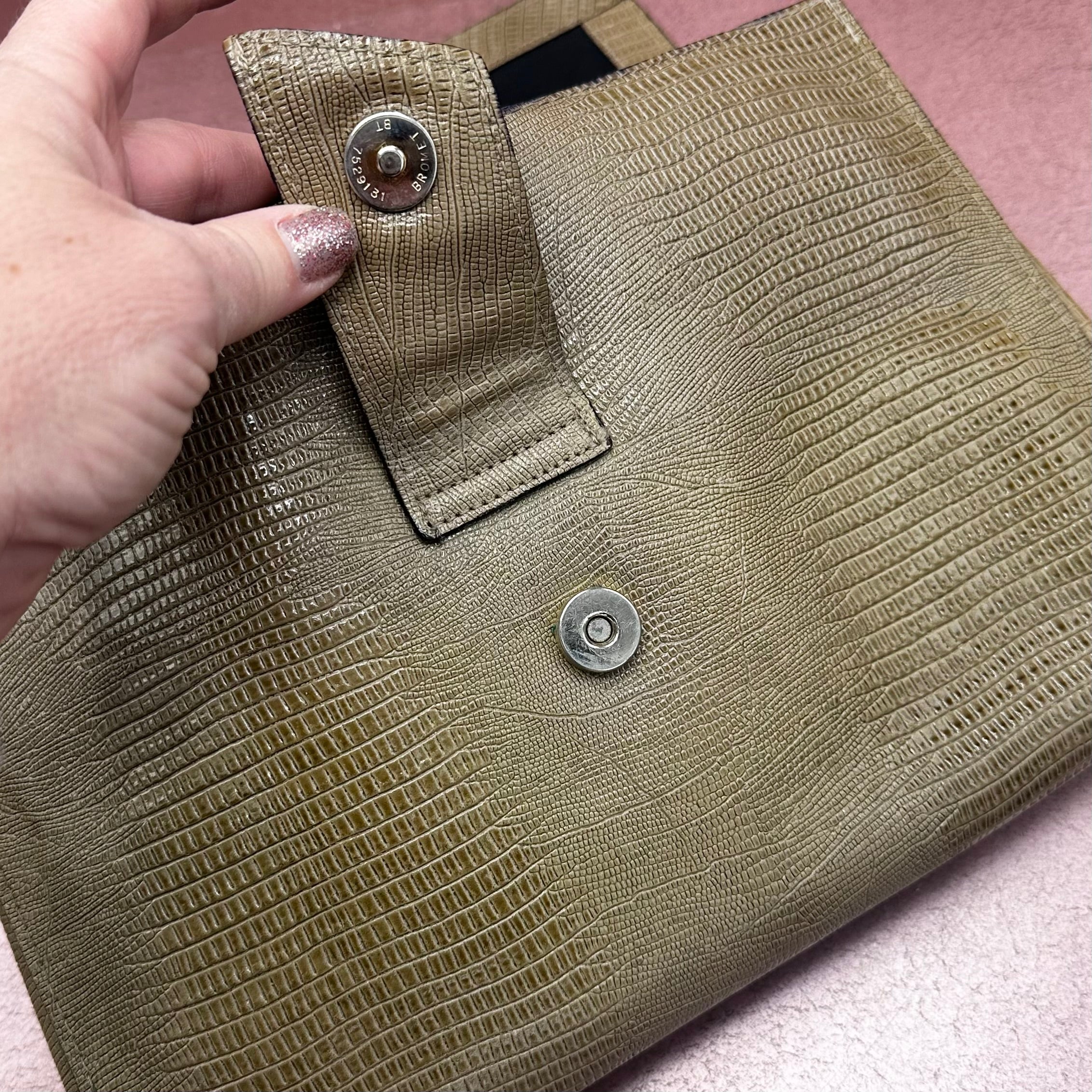 Vintage Vivacé Taupe Faux Lizard Purse