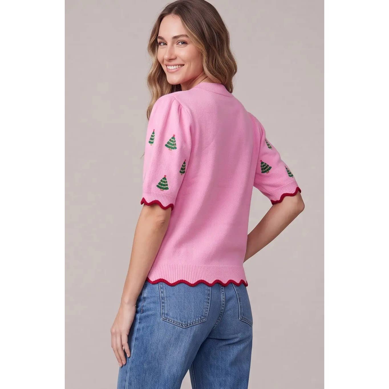 Christmas Trees Short Sleeve Sweater