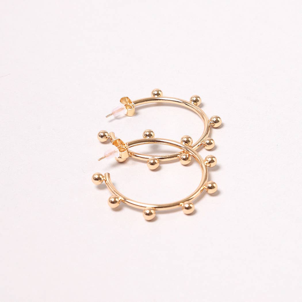 Studded Hoop Earring Large