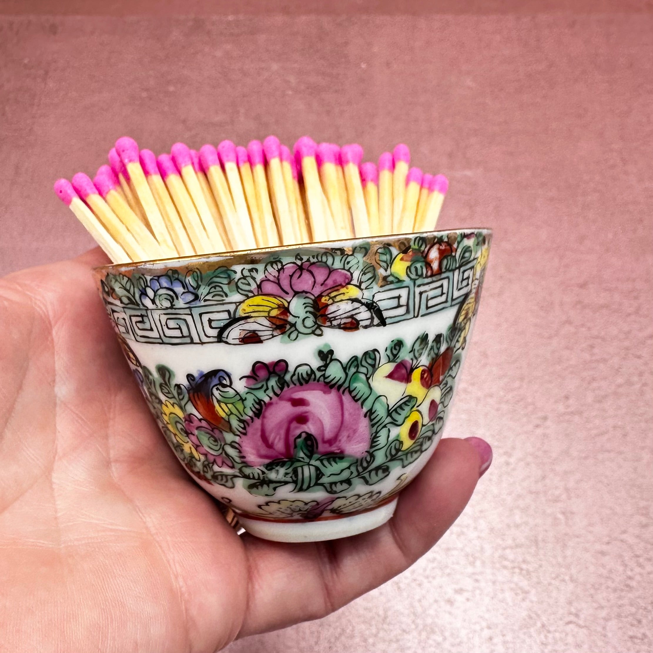Familial Rose Sake Cup Matchstriker