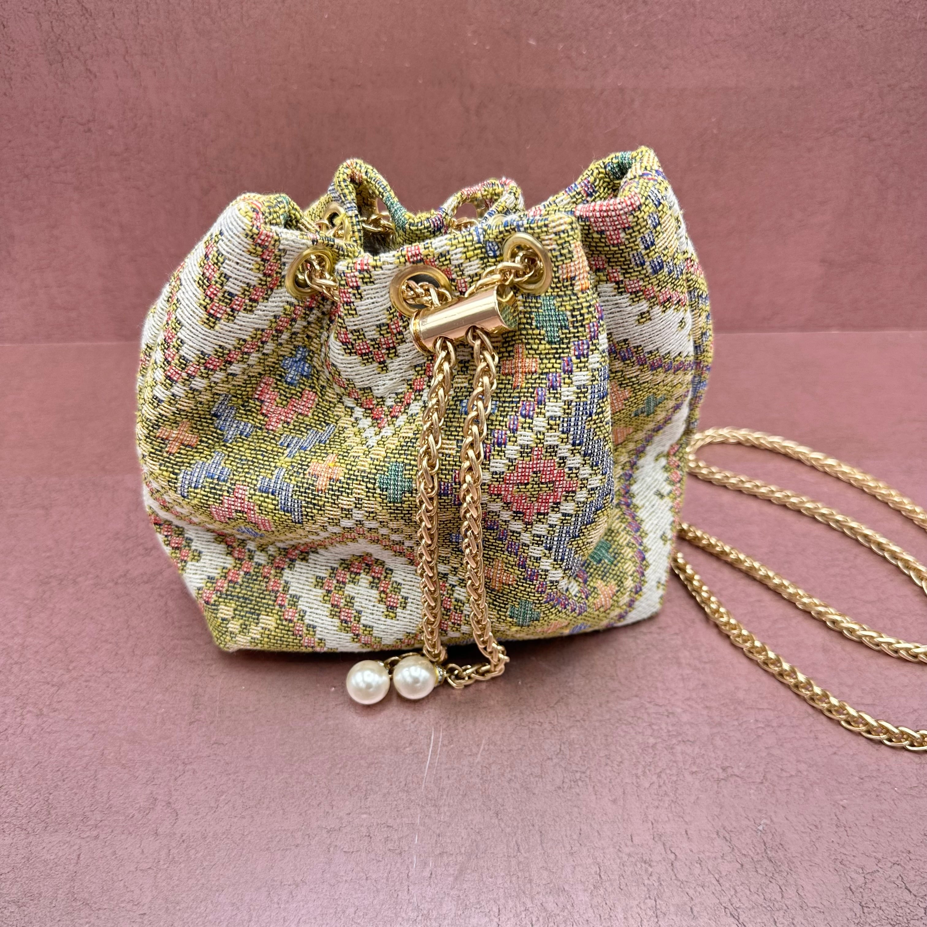 Multicolor Mini Boho Drawstring Handbag