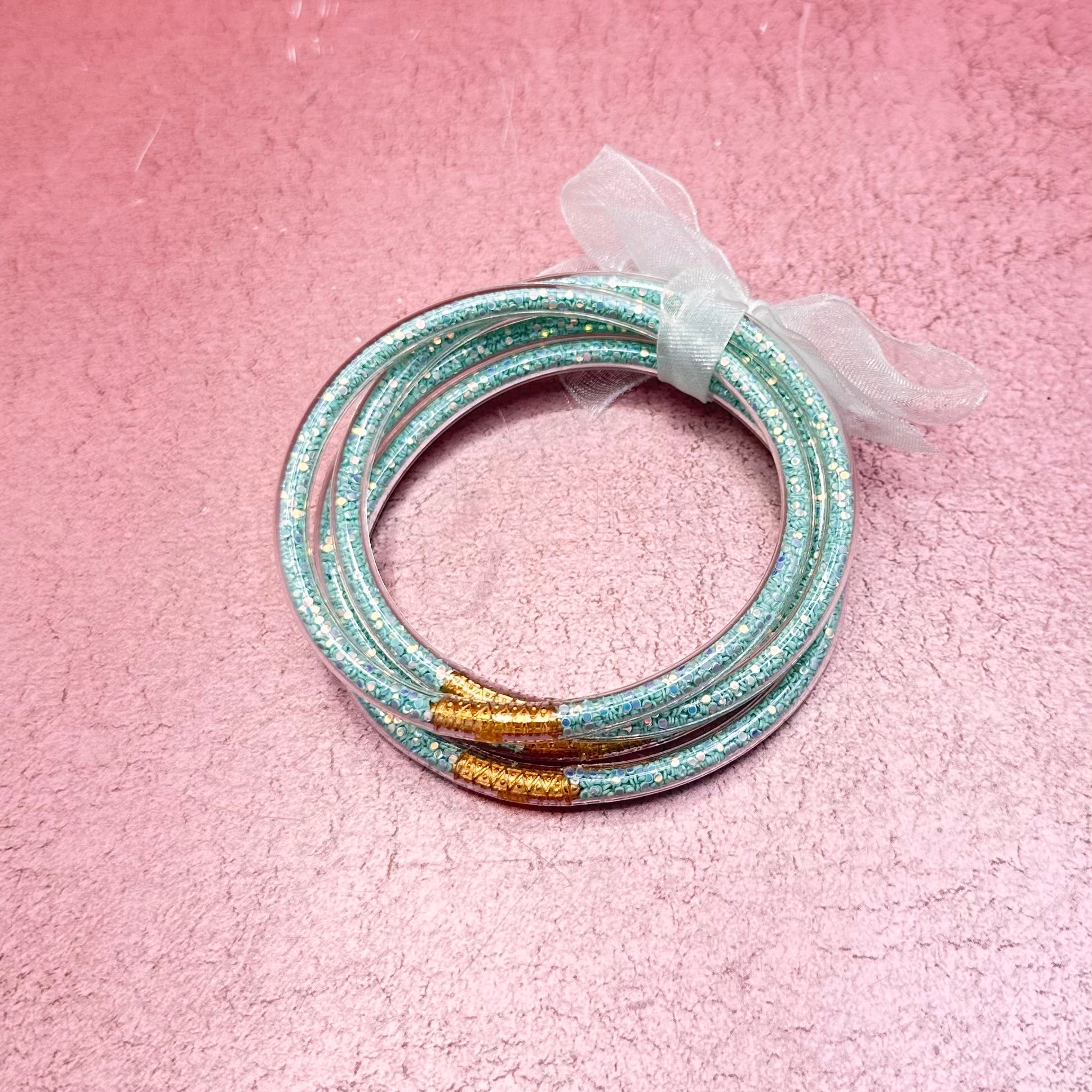 Vinyl Glitter Stack Bracelets Set