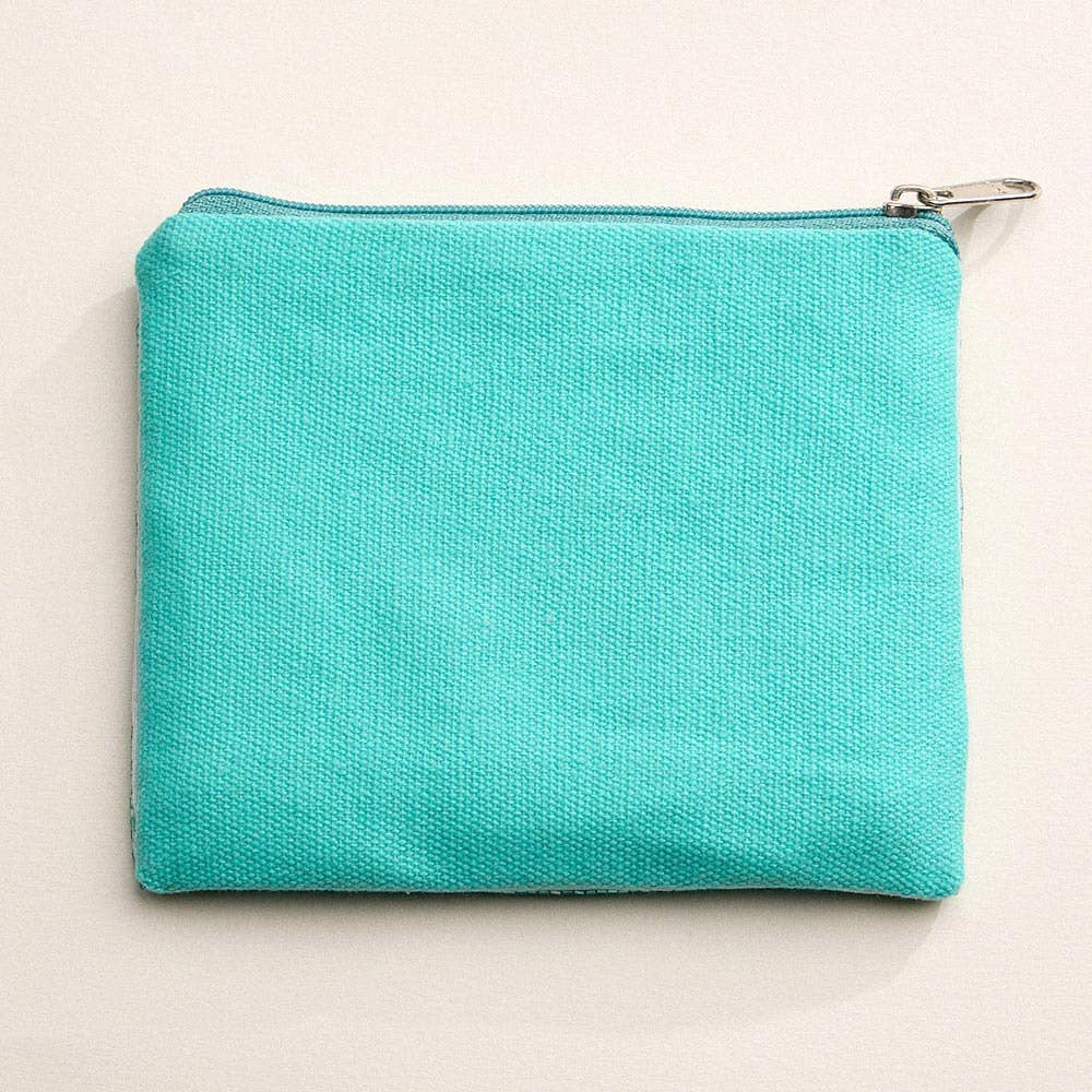 Flamingo Cabana Palm Leaf Beaded Coin Purse