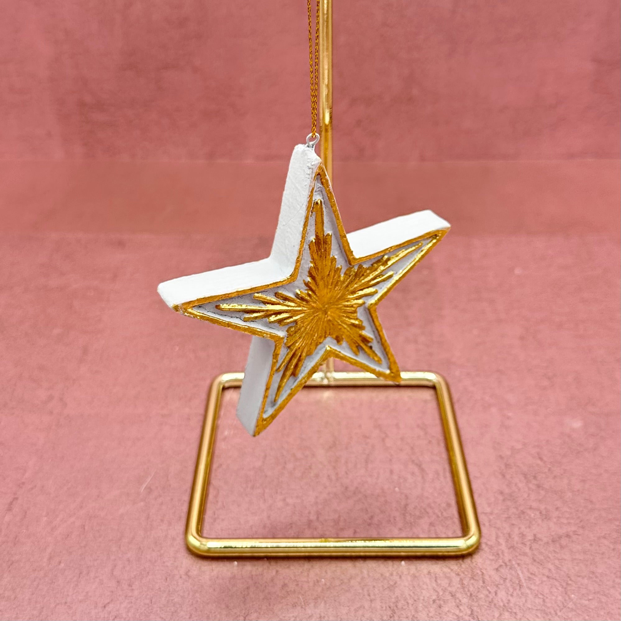 Starburst White Gold Ornament
