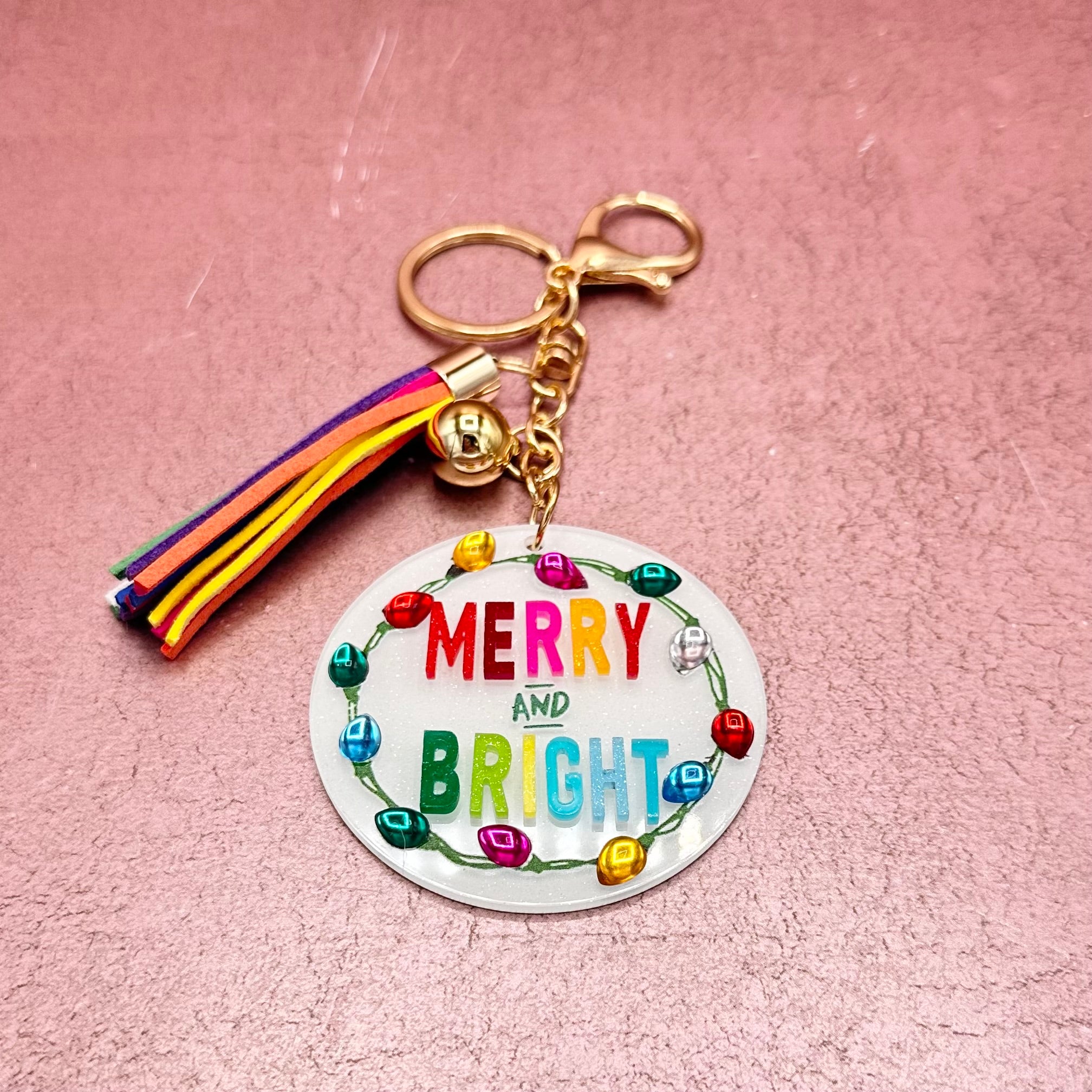 Merry & Bright Tassel Keychain