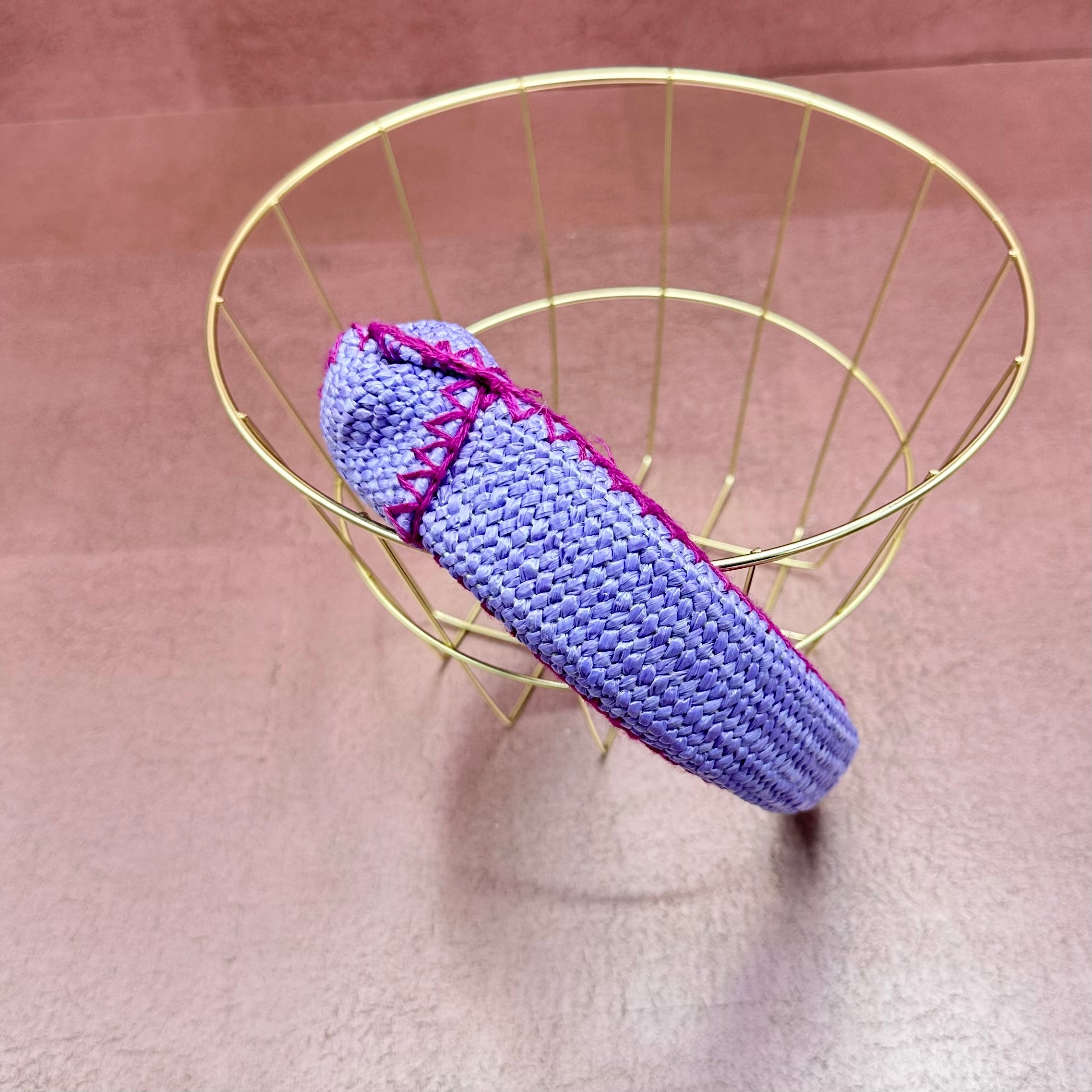 Purple Raffia Contrast Edge Headband