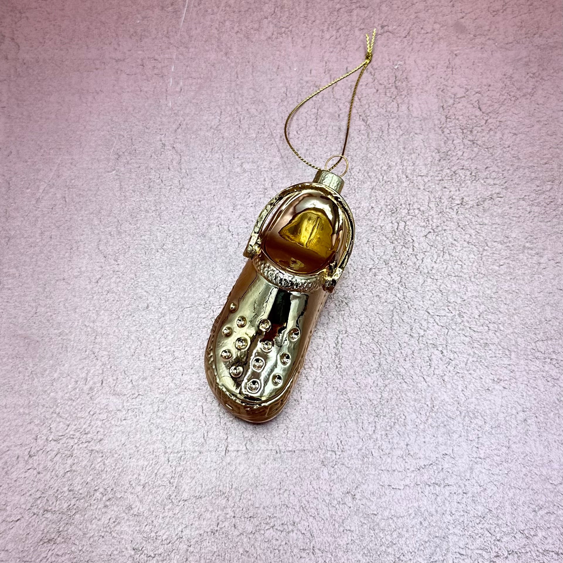 Gold Croc Glass Ornament