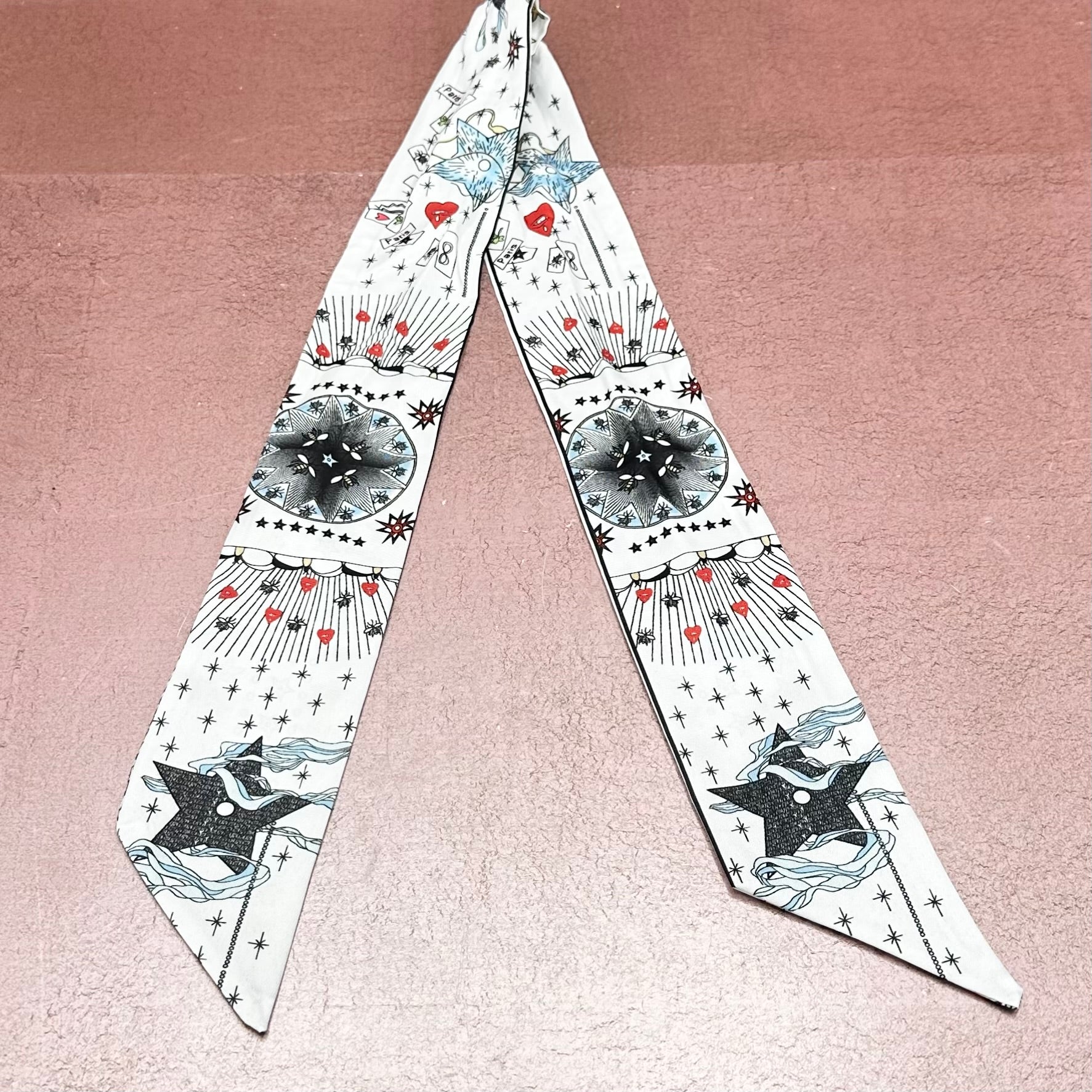 Le Monde Print Twilly Scarf