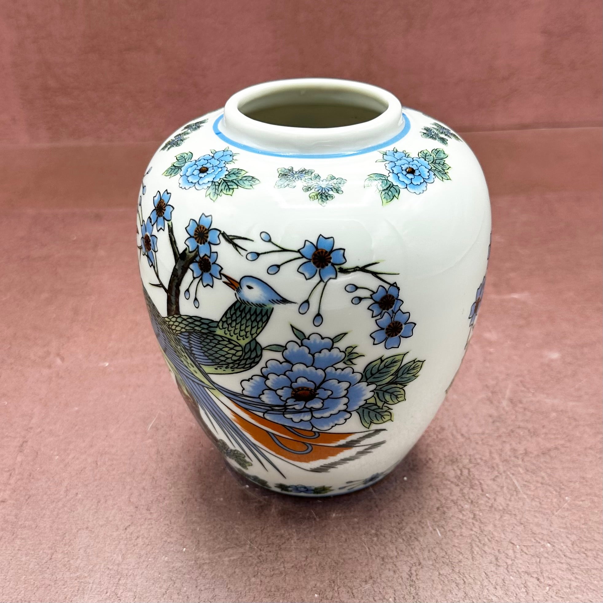 Takahashi Blue & Green Bird Ginger Jar