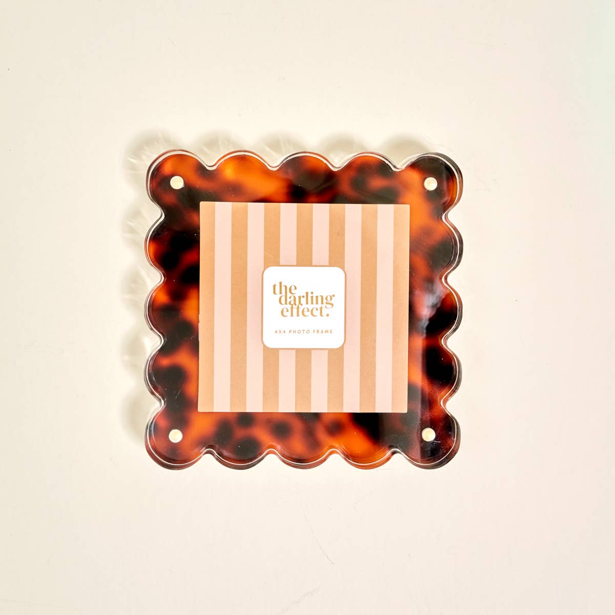 Square Tortoise Scalloped Acrylic Picture Frame