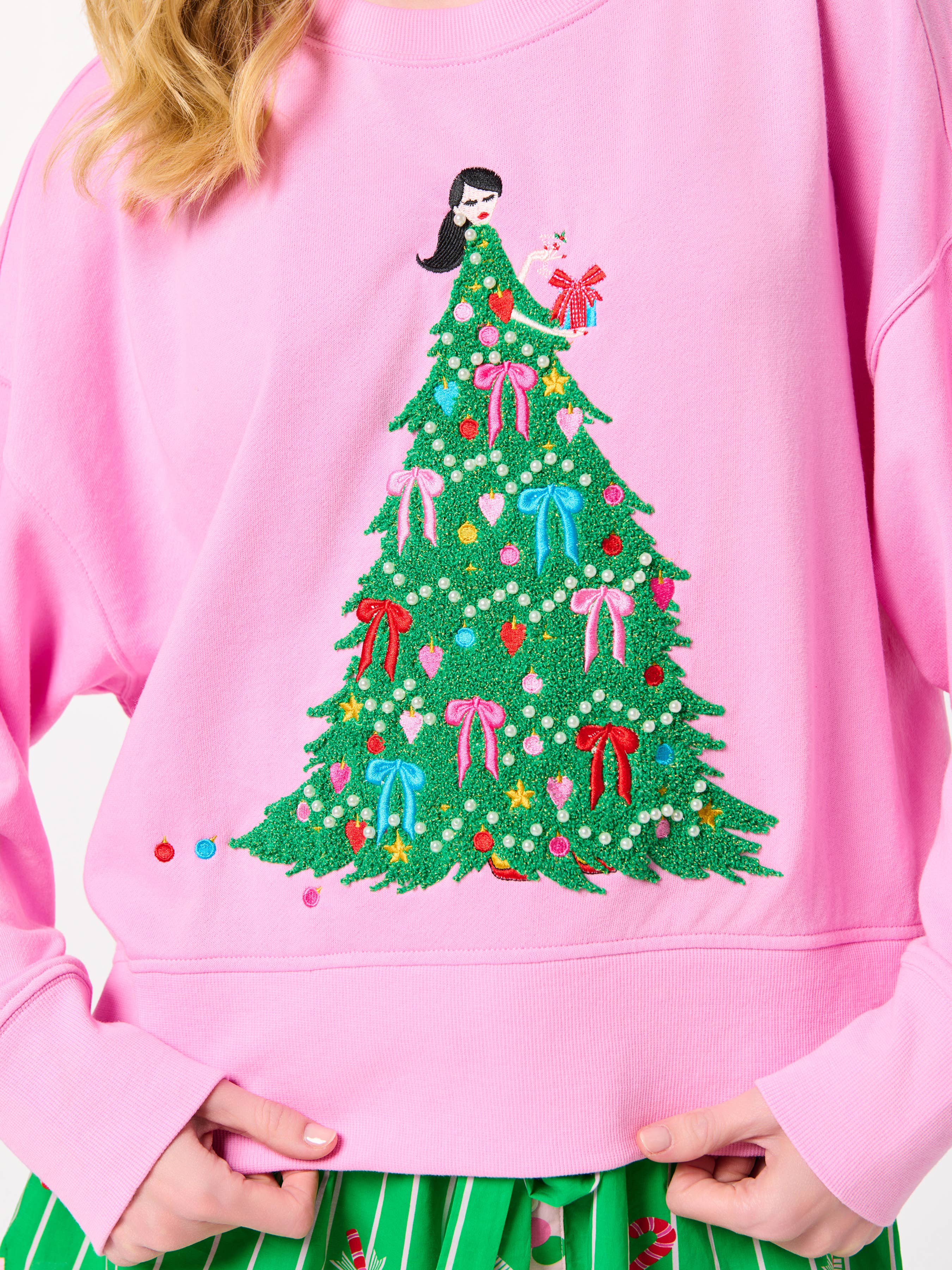 Christmas Tree Lady Relaxed Sweatshirt