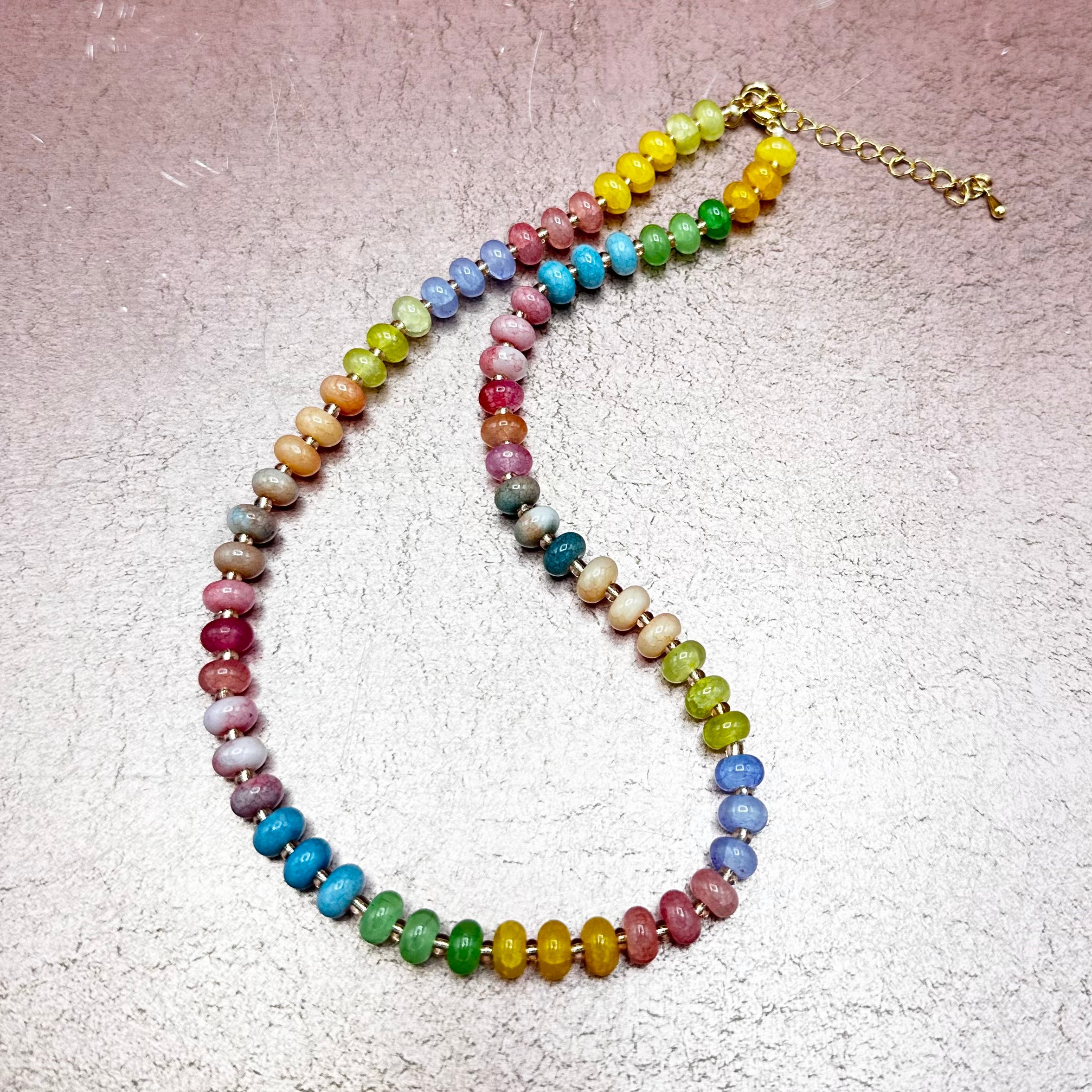 Stone Beaded Multicolored Necklace Boho