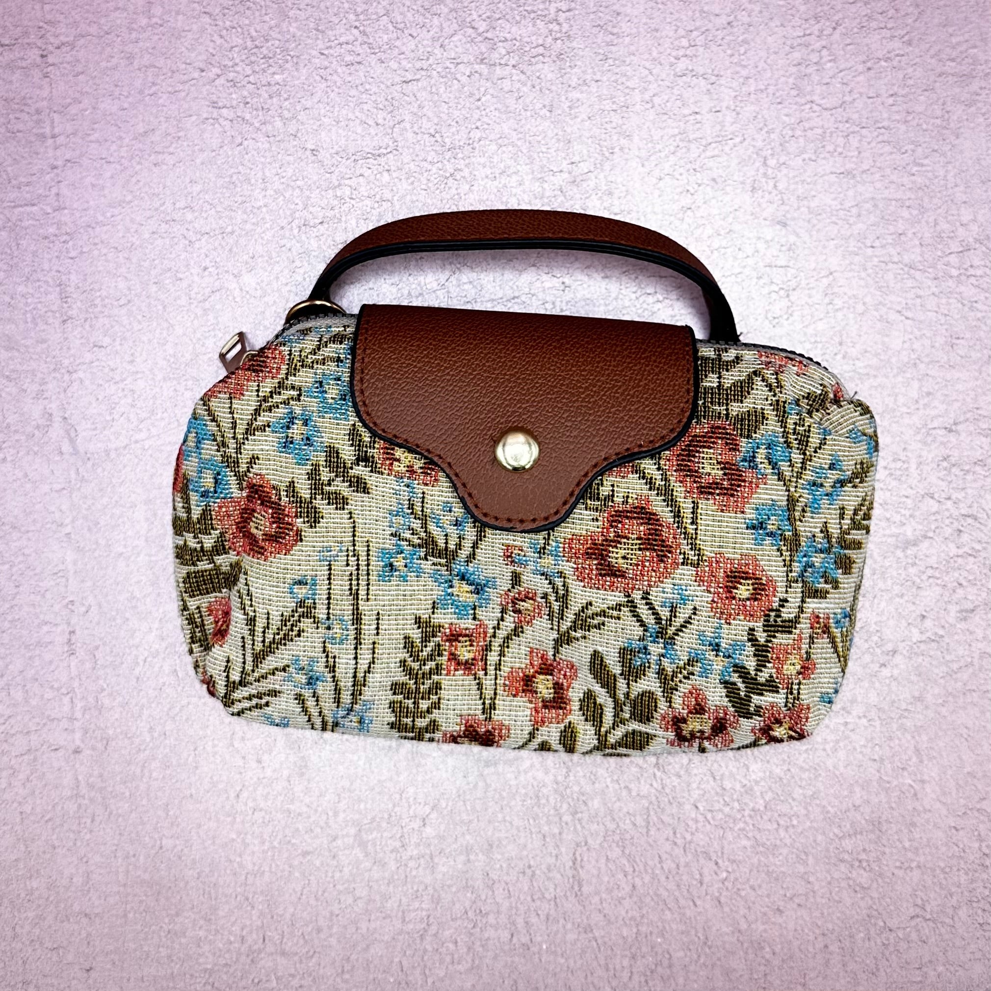 Floral Vintage Look Crossbody Handbag