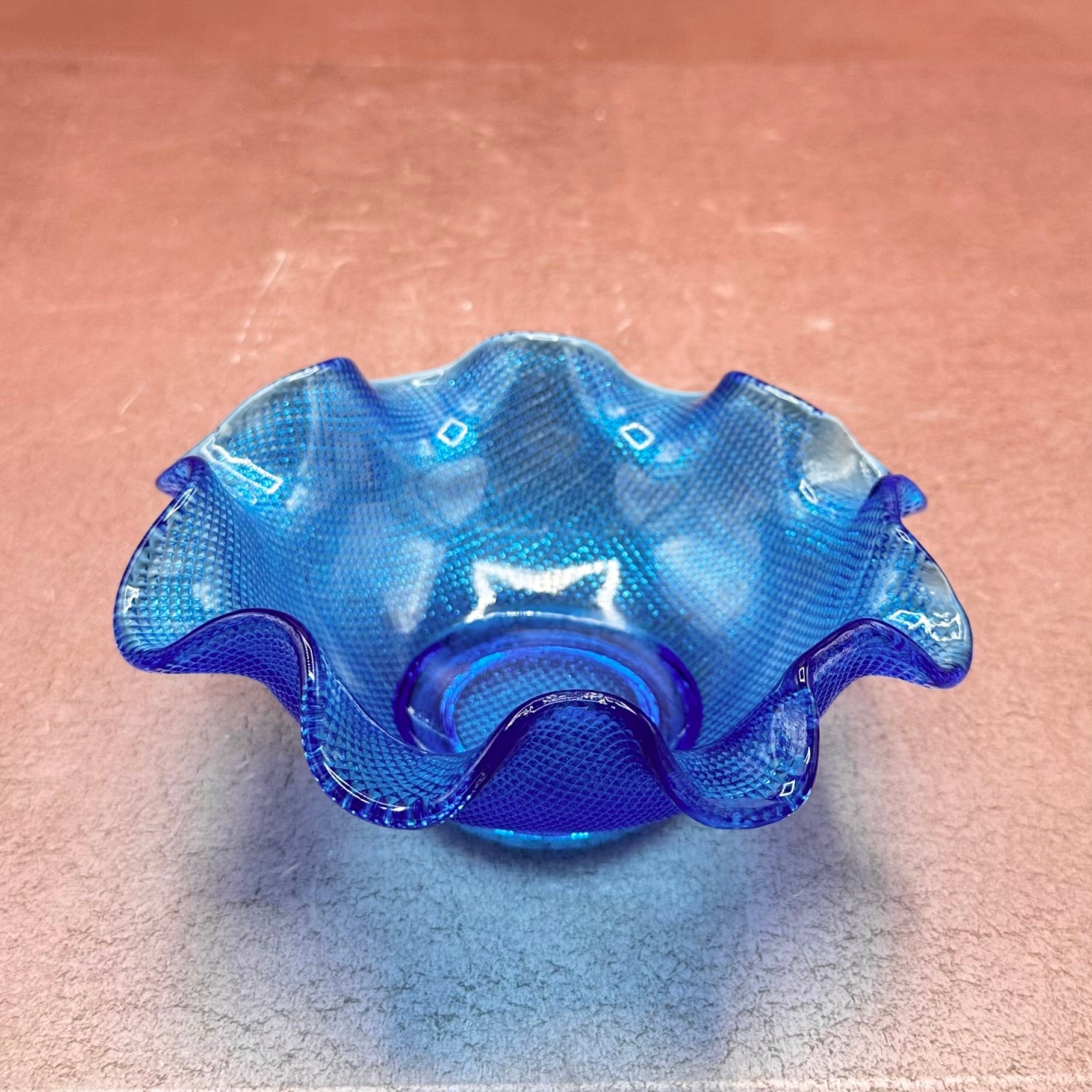 Vintage Diamond Cut Ruffle Bowl