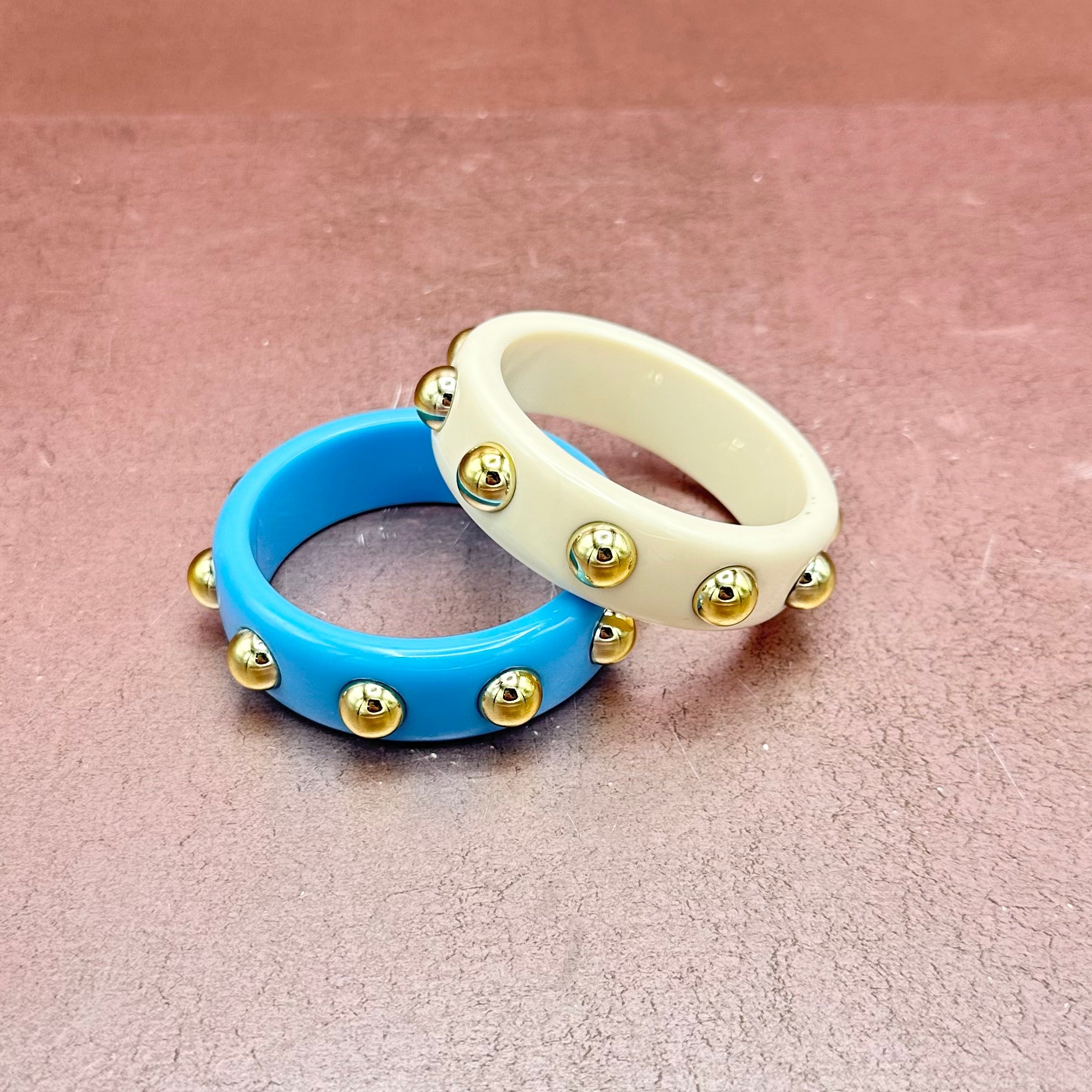 Studded Resin Bangle Bracelet