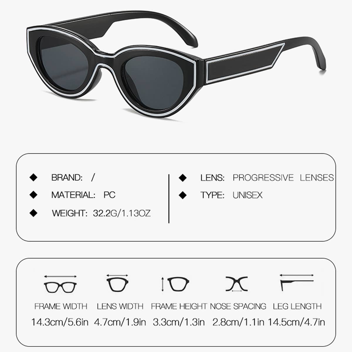 Cat Eye Lined Sunglasses