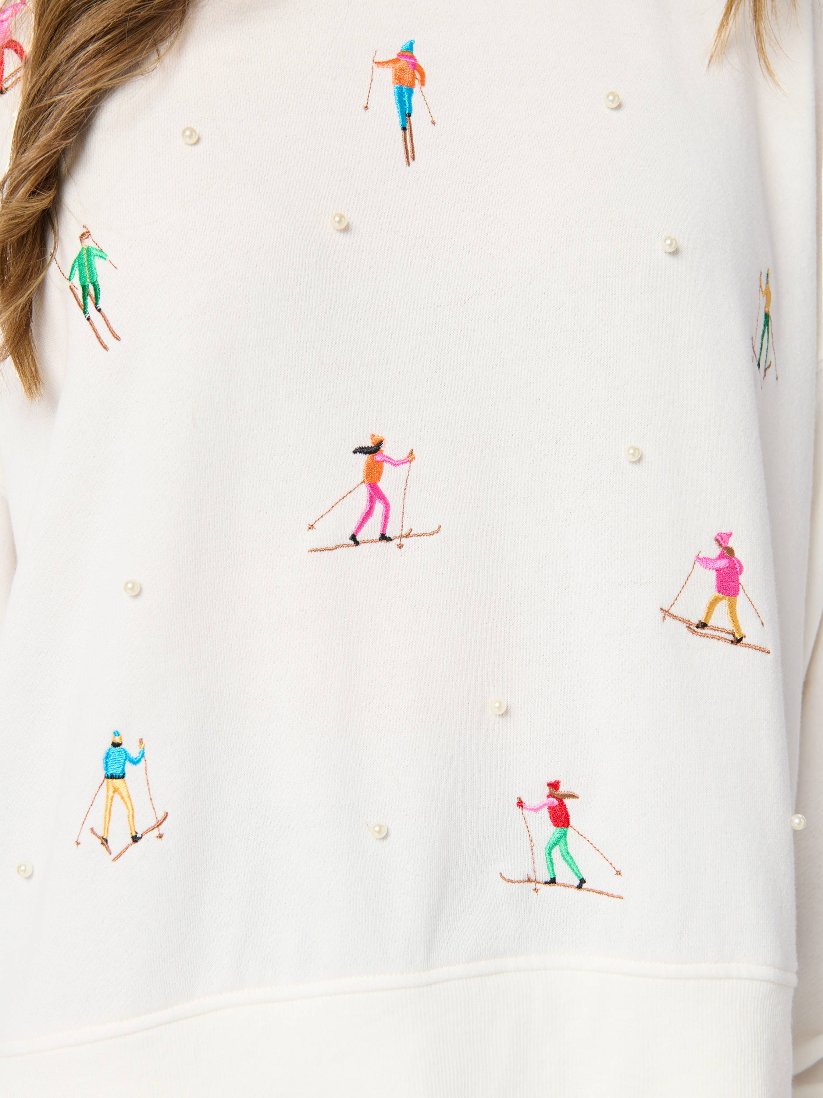 Skiers with Pearls Relaxed Sweatshirt