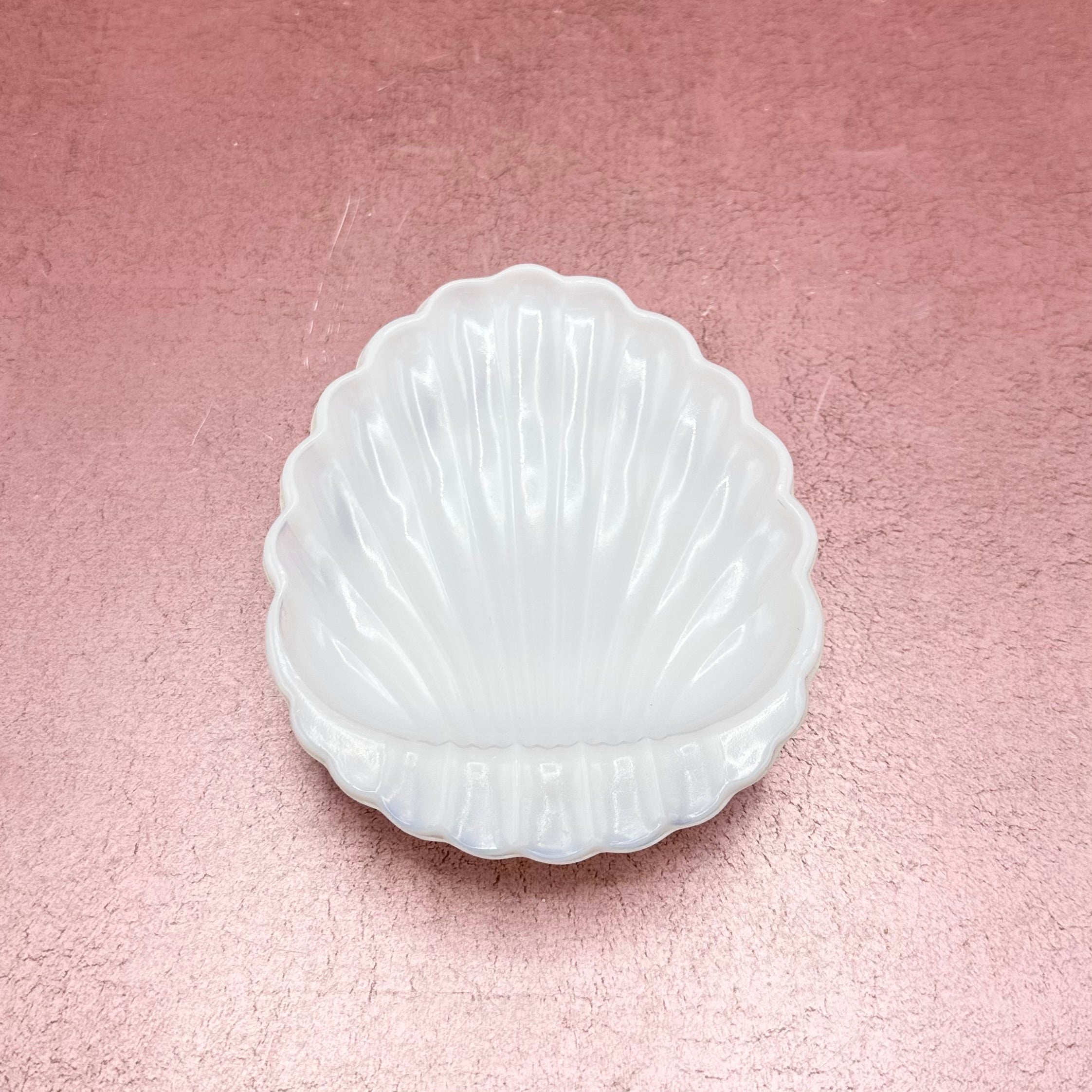 Milk Glass Shell Catchall