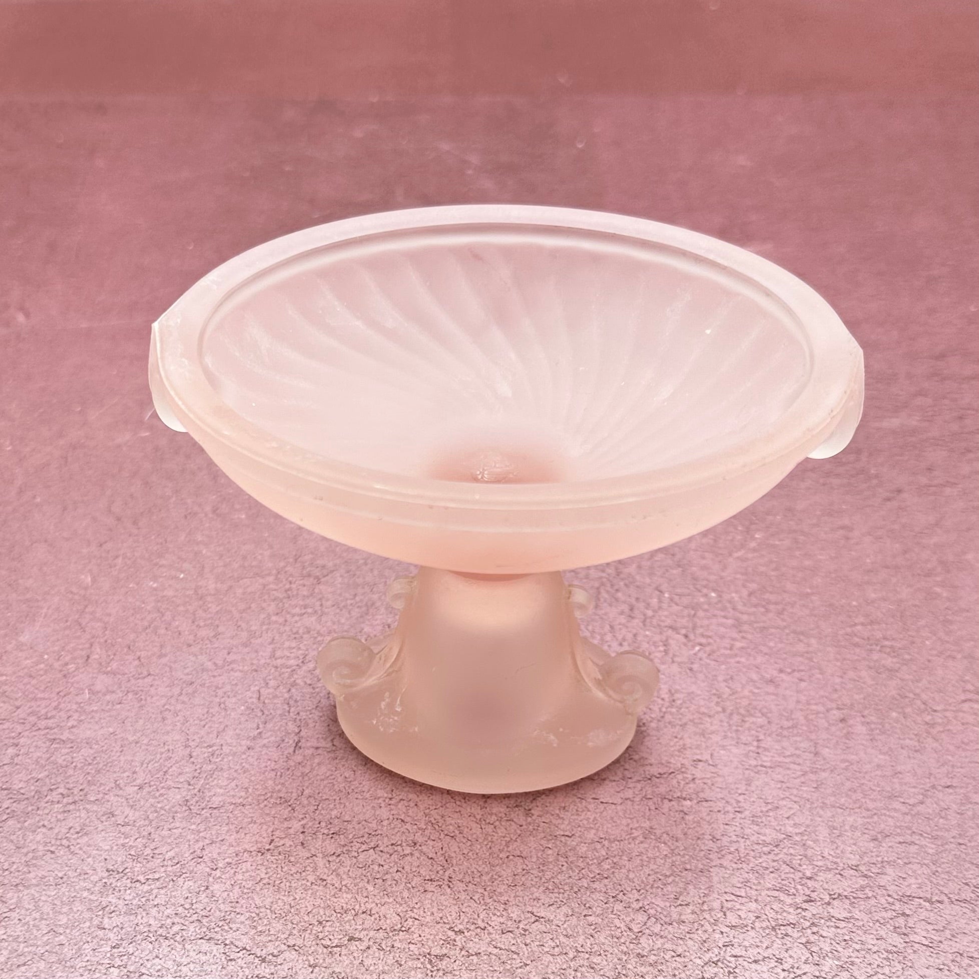 Small Pink Frosted Pedestal Bowl