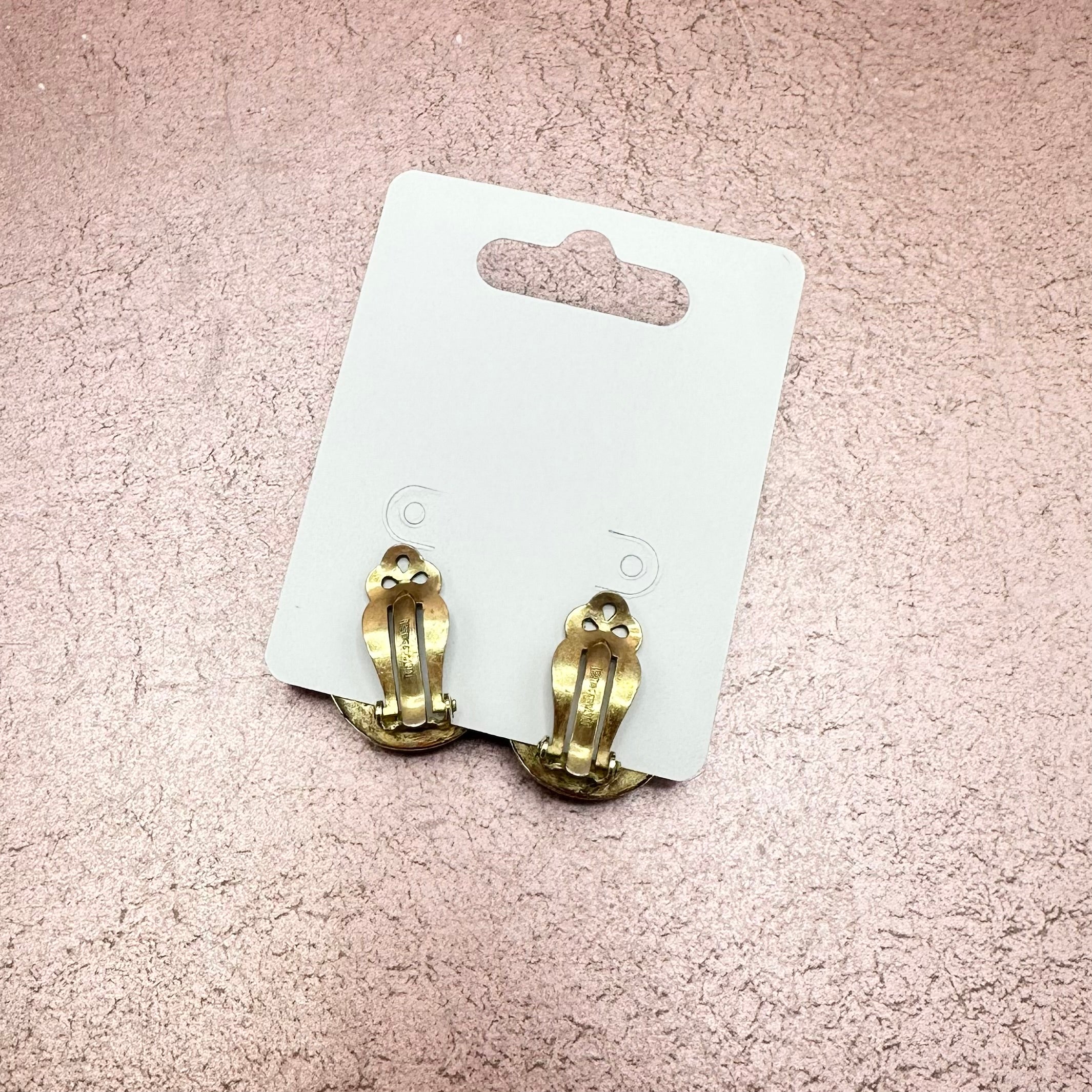 Whiting & Davis Mother of Pearl Clip-on Earrings