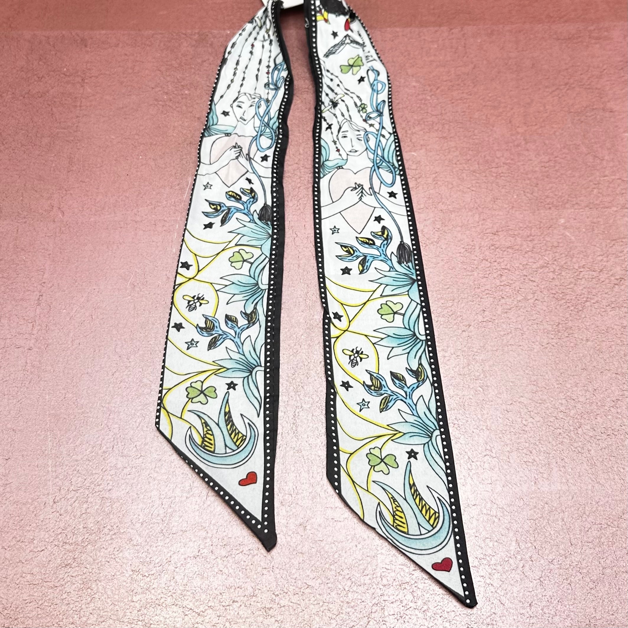 Le Monde Print Twilly Scarf