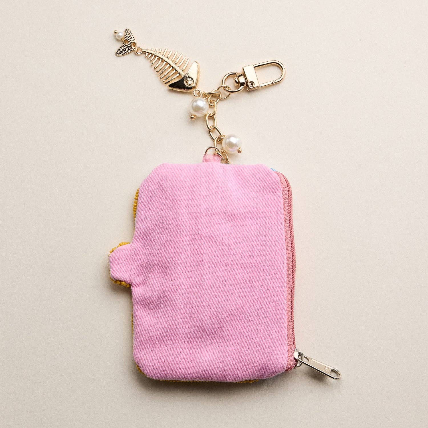 Beaded Sardine Coin Purse Keychain