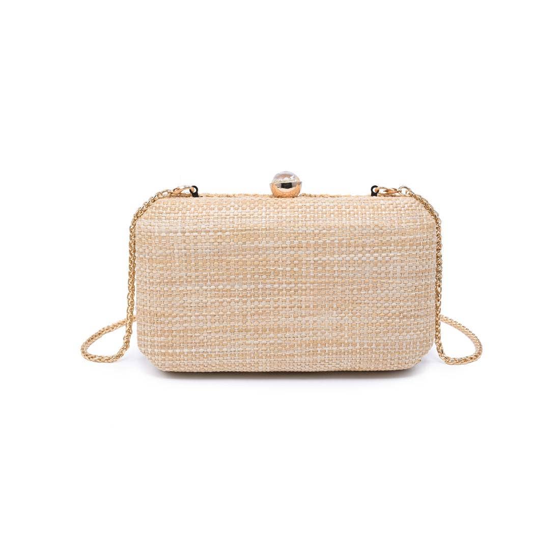 Carter Floral Natural Clutch