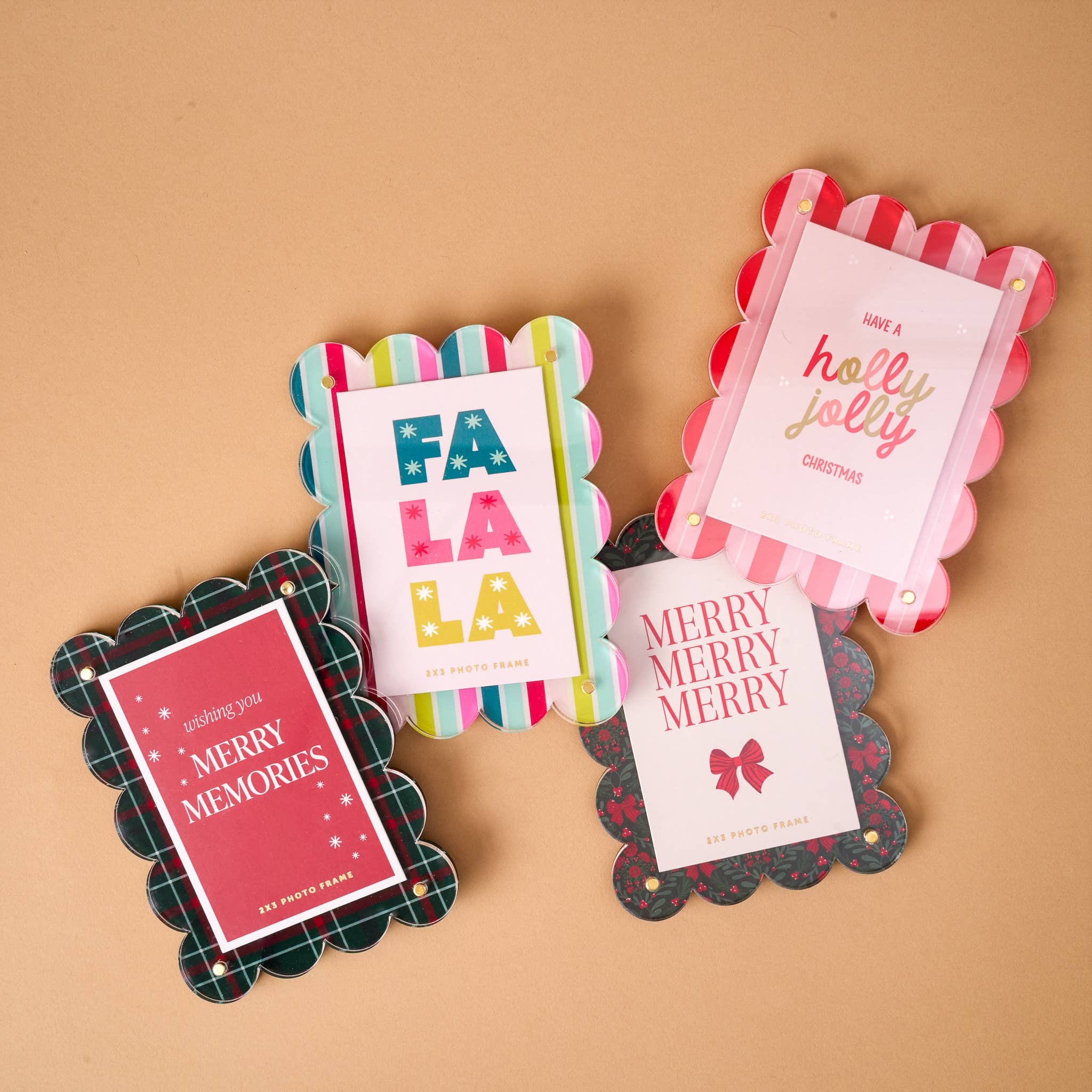 Mini Acrylic Picture Frame Magnet-Fa La La