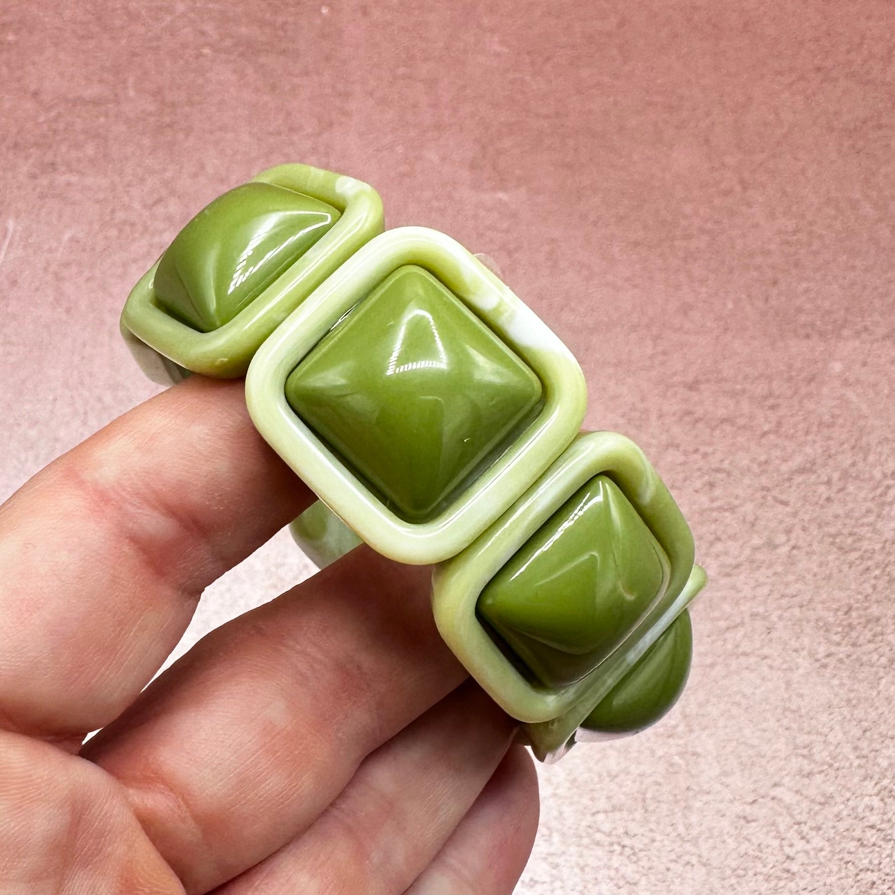 Chunky Square Resin Stretch Bracelet