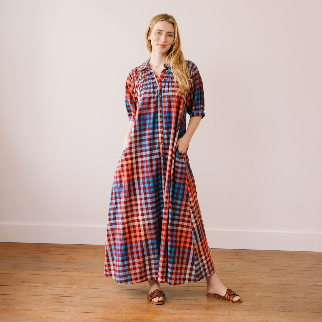 Cabernet Gingham Oasis Dress