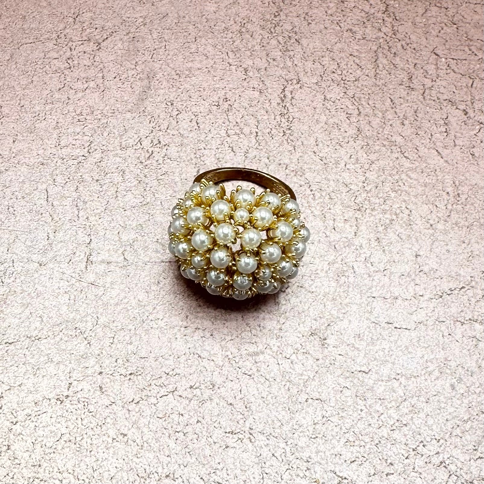French Style Multi Faux Pearl Costume Ring