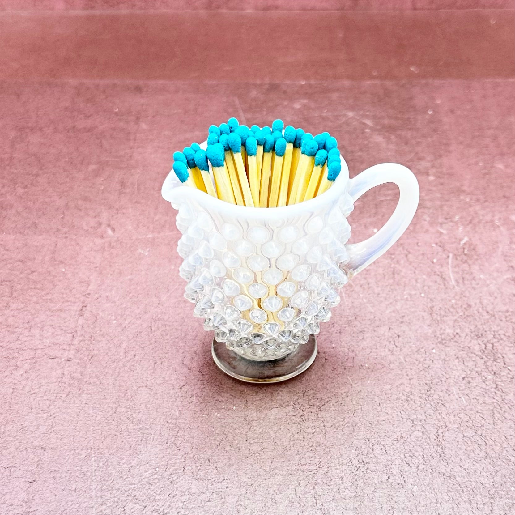 Fenton Hobnail Creamer White Edge Match Striker