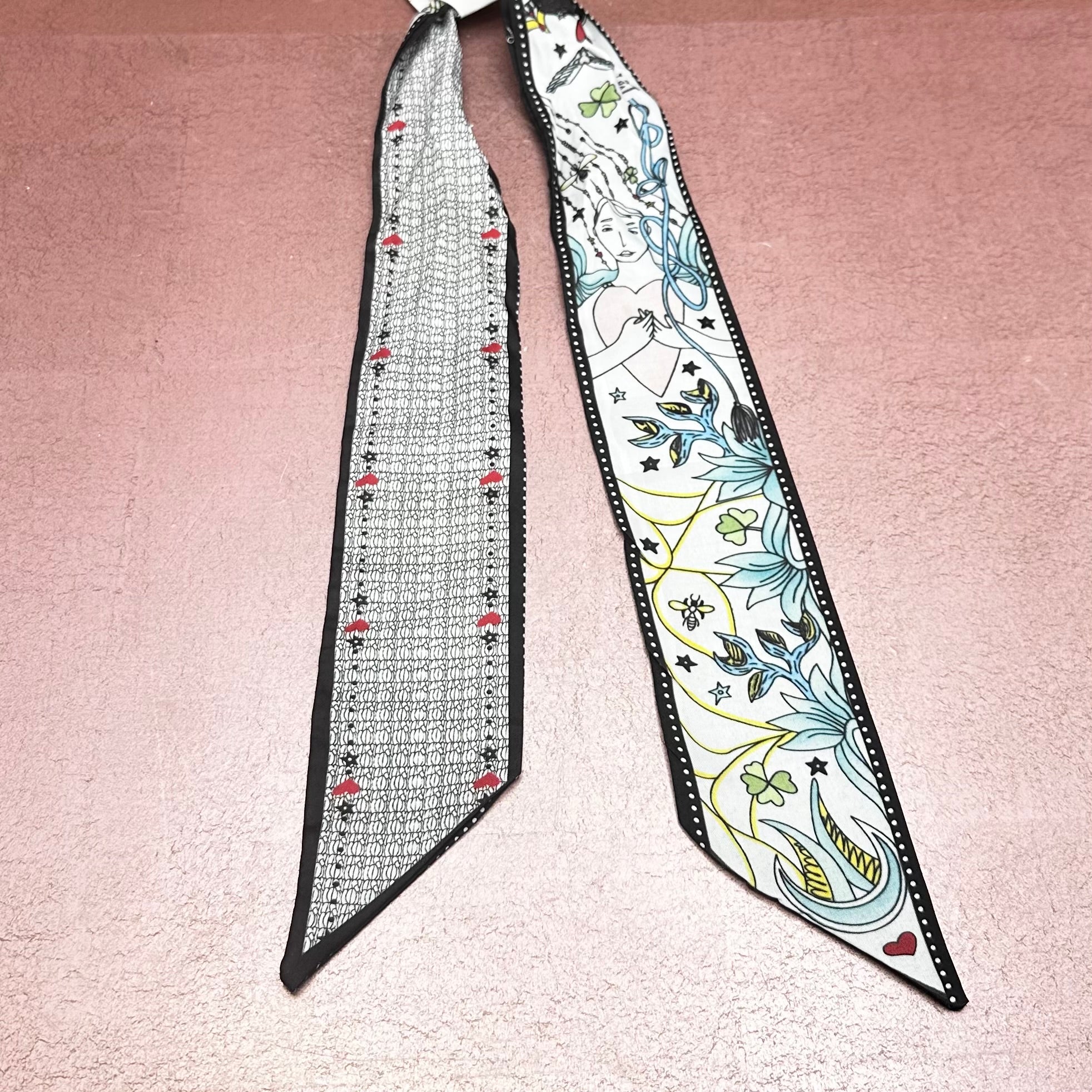 Le Monde Print Twilly Scarf