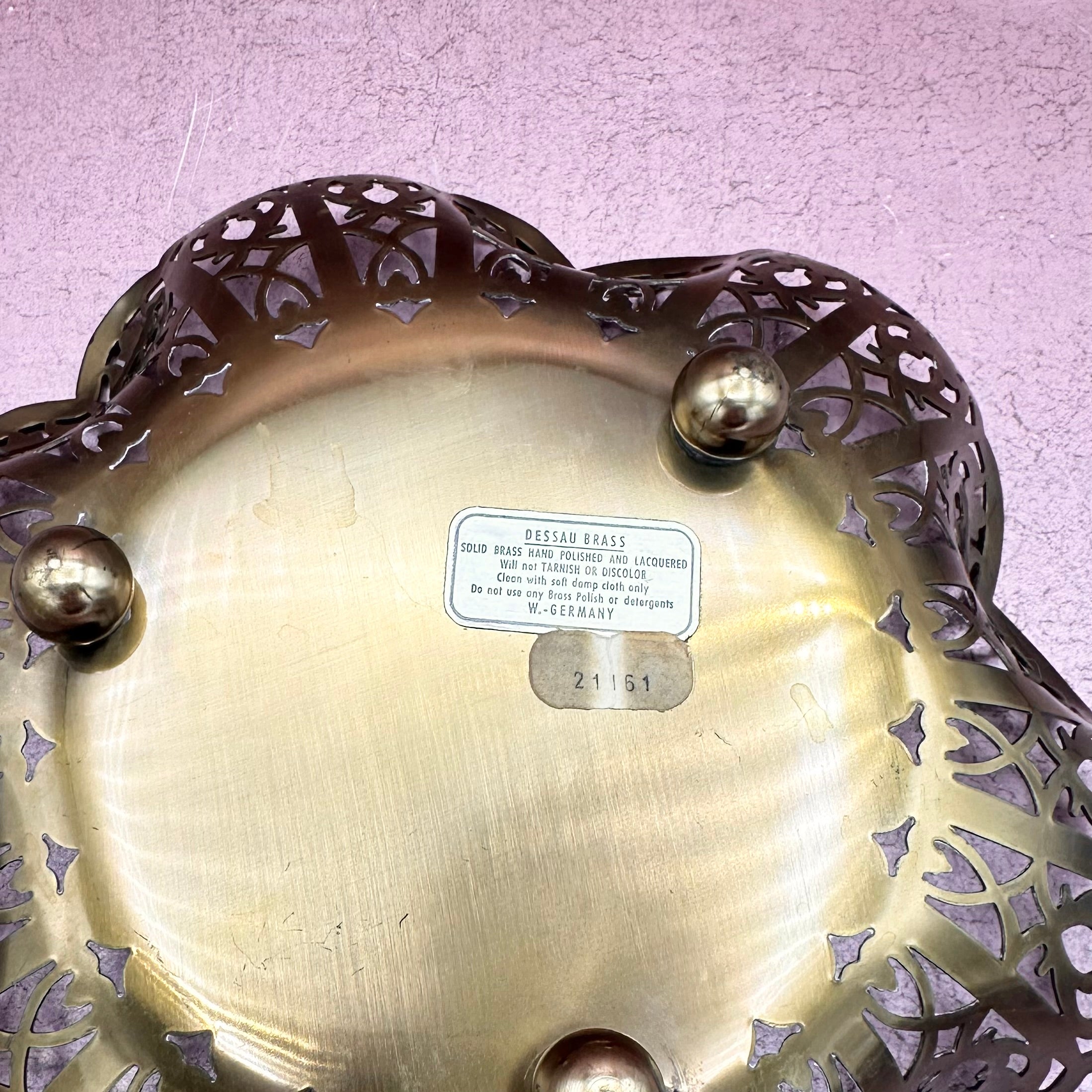 Brass Reticulated Ruffle Footed Dish