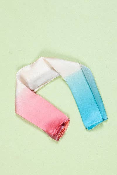 Ombre Rainbow Print Silky Scarf