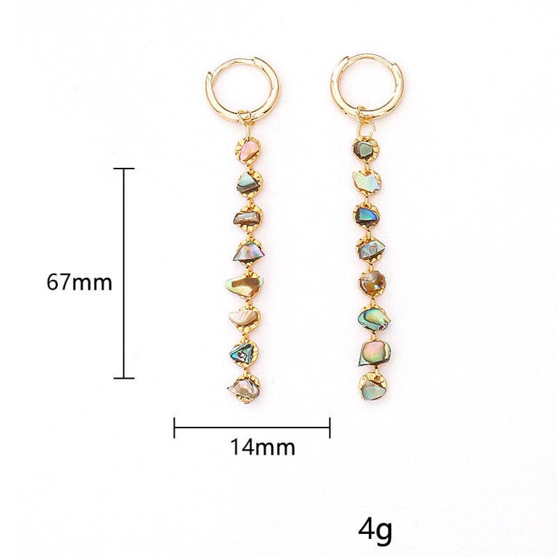 Natural Shell Beaded Drop Earrings