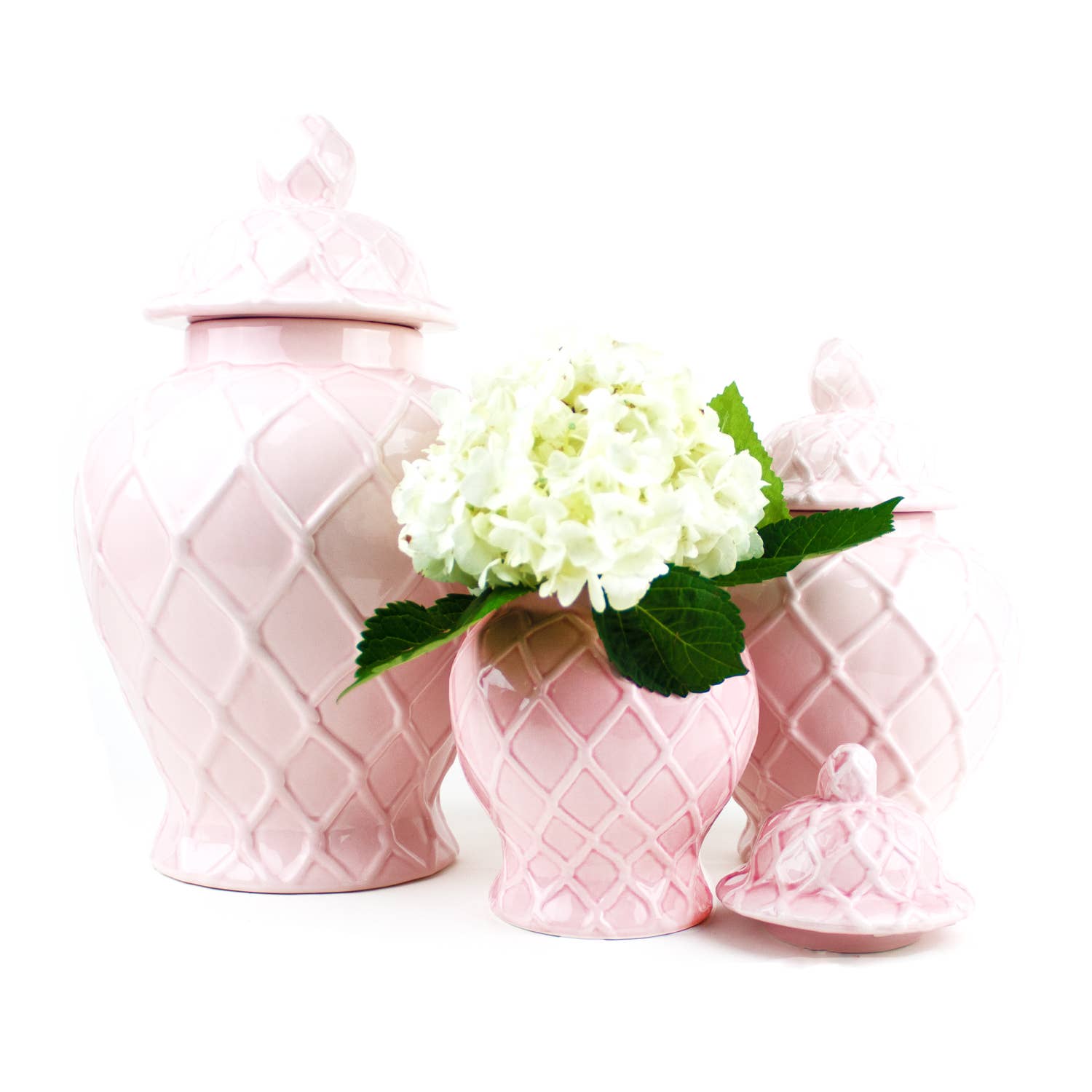Pink Textured Ginger Jar Small
