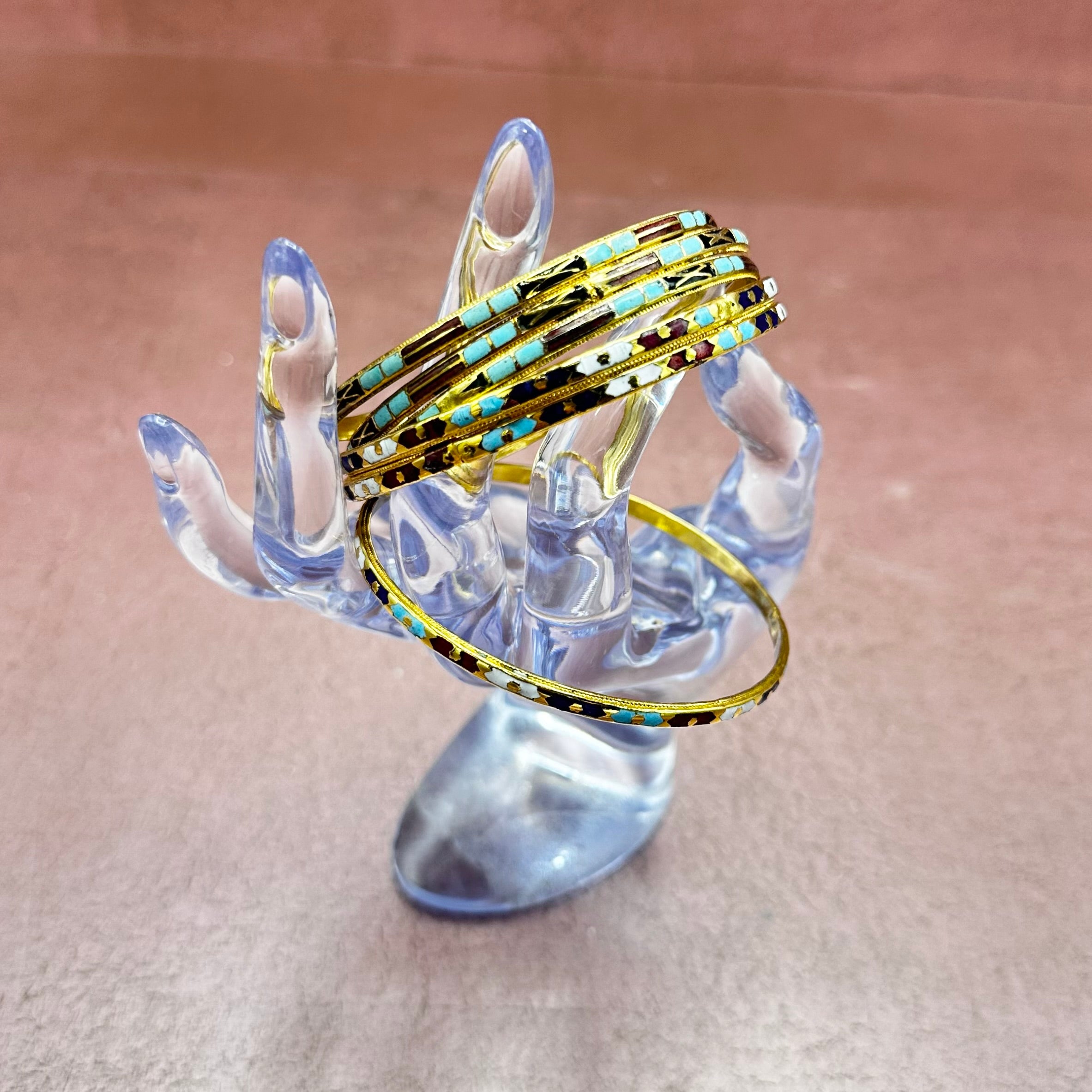 Cloisonne Skinny Bangle Stack