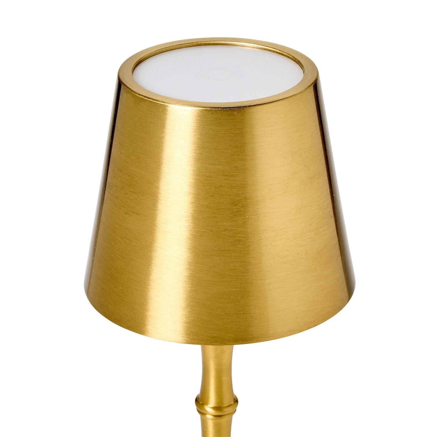 LED Portable Cordless Gold Bamboo Lamp