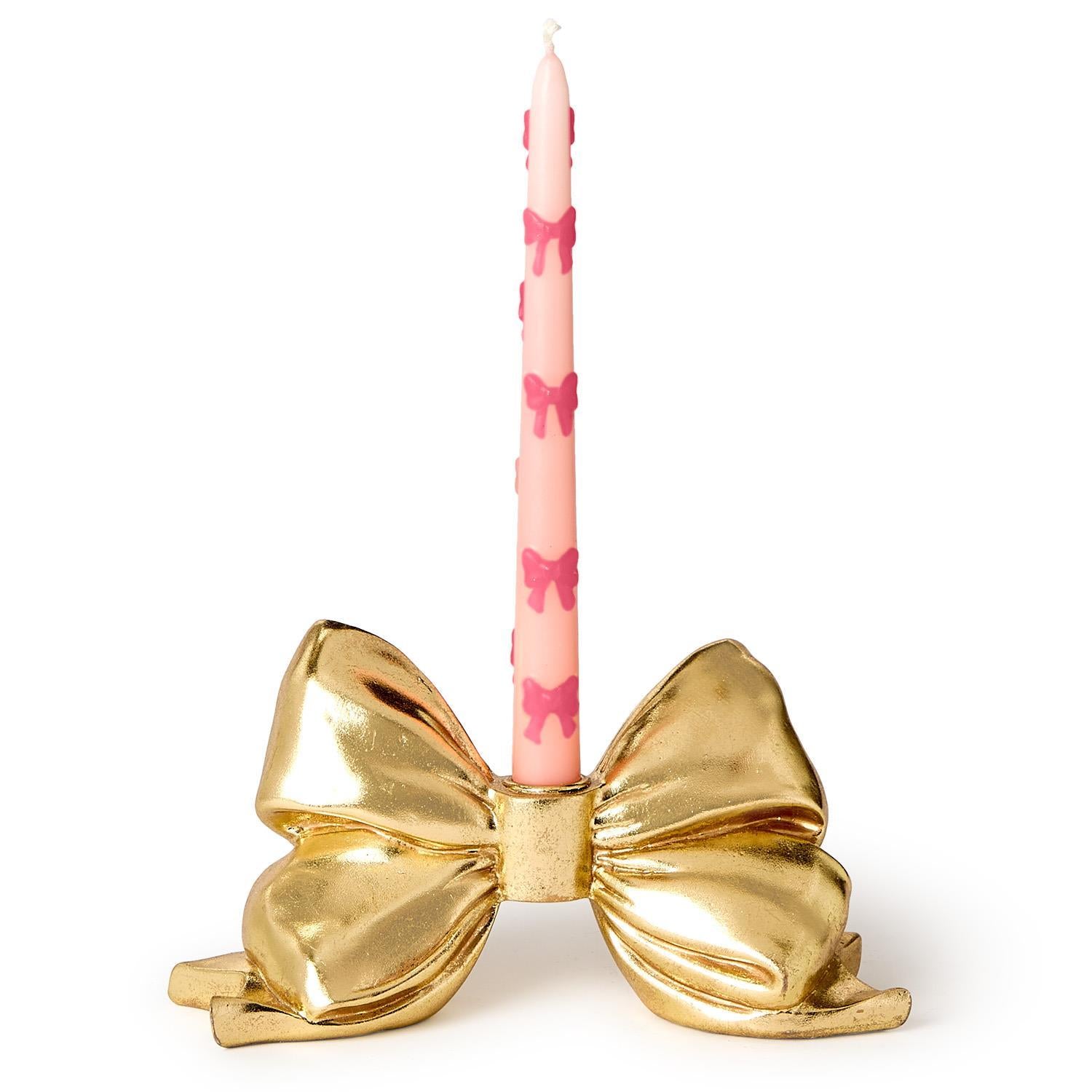 Large Gold Bow Candleholder