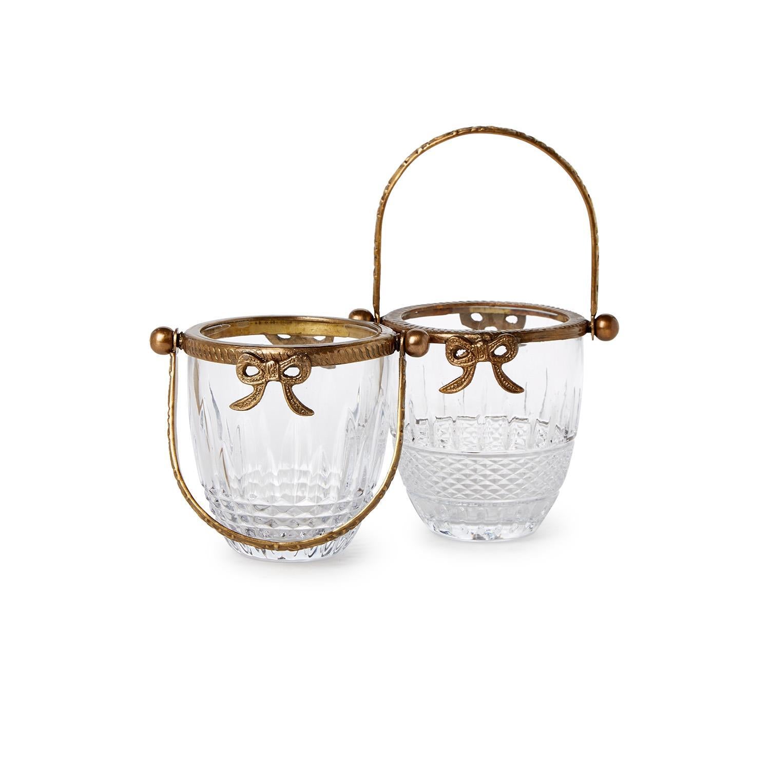 Antique Gold Glass Basket