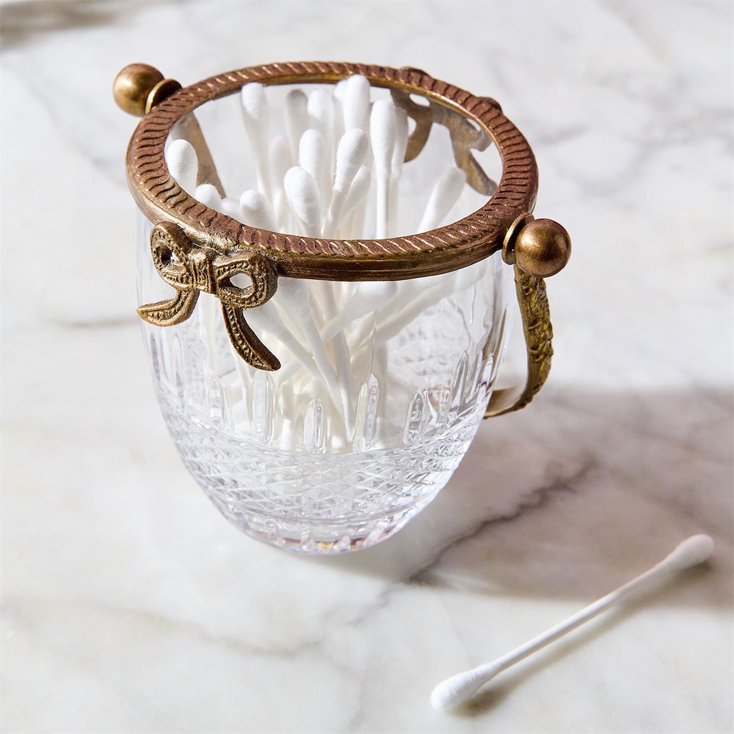 Antique Gold Glass Basket