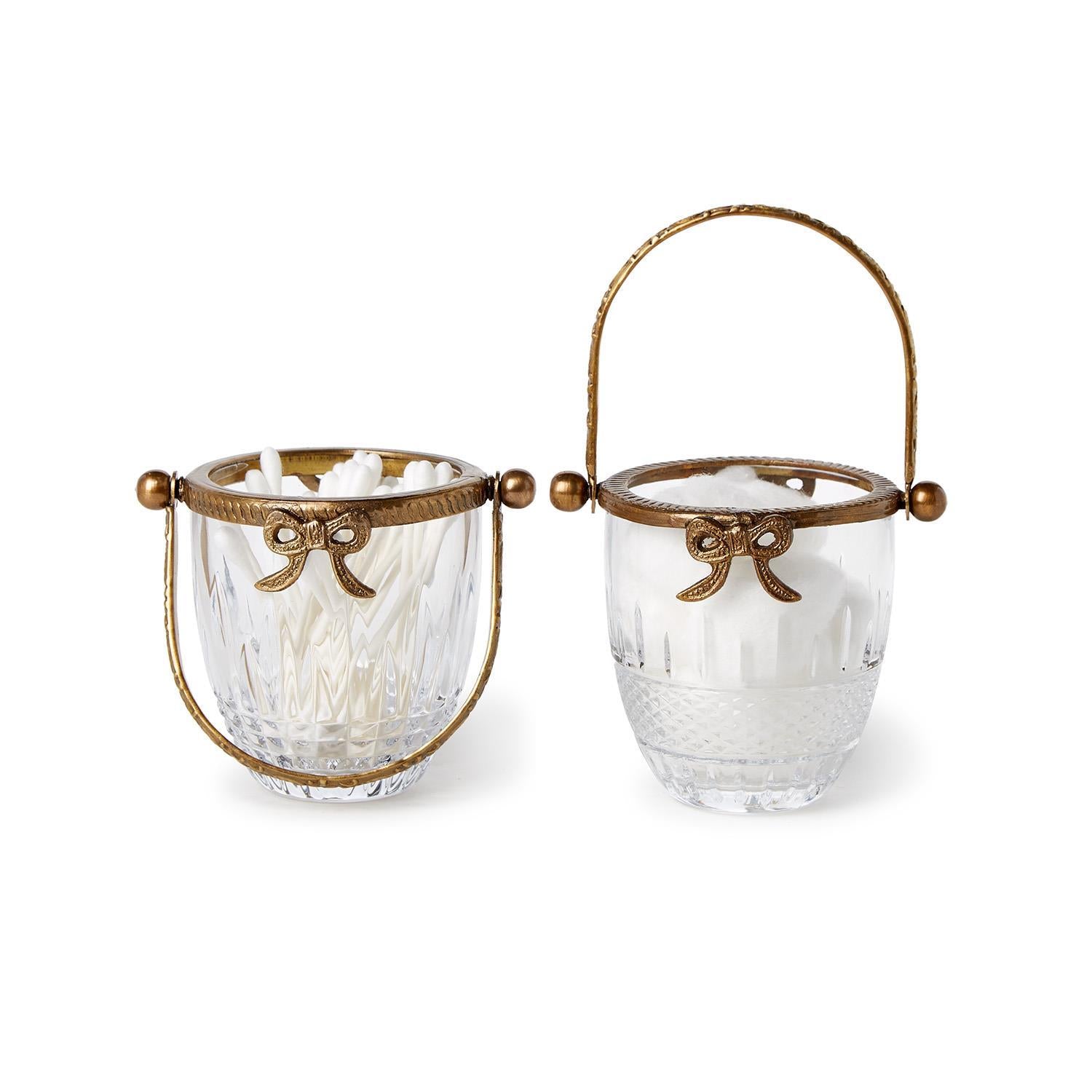 Antique Gold Glass Basket