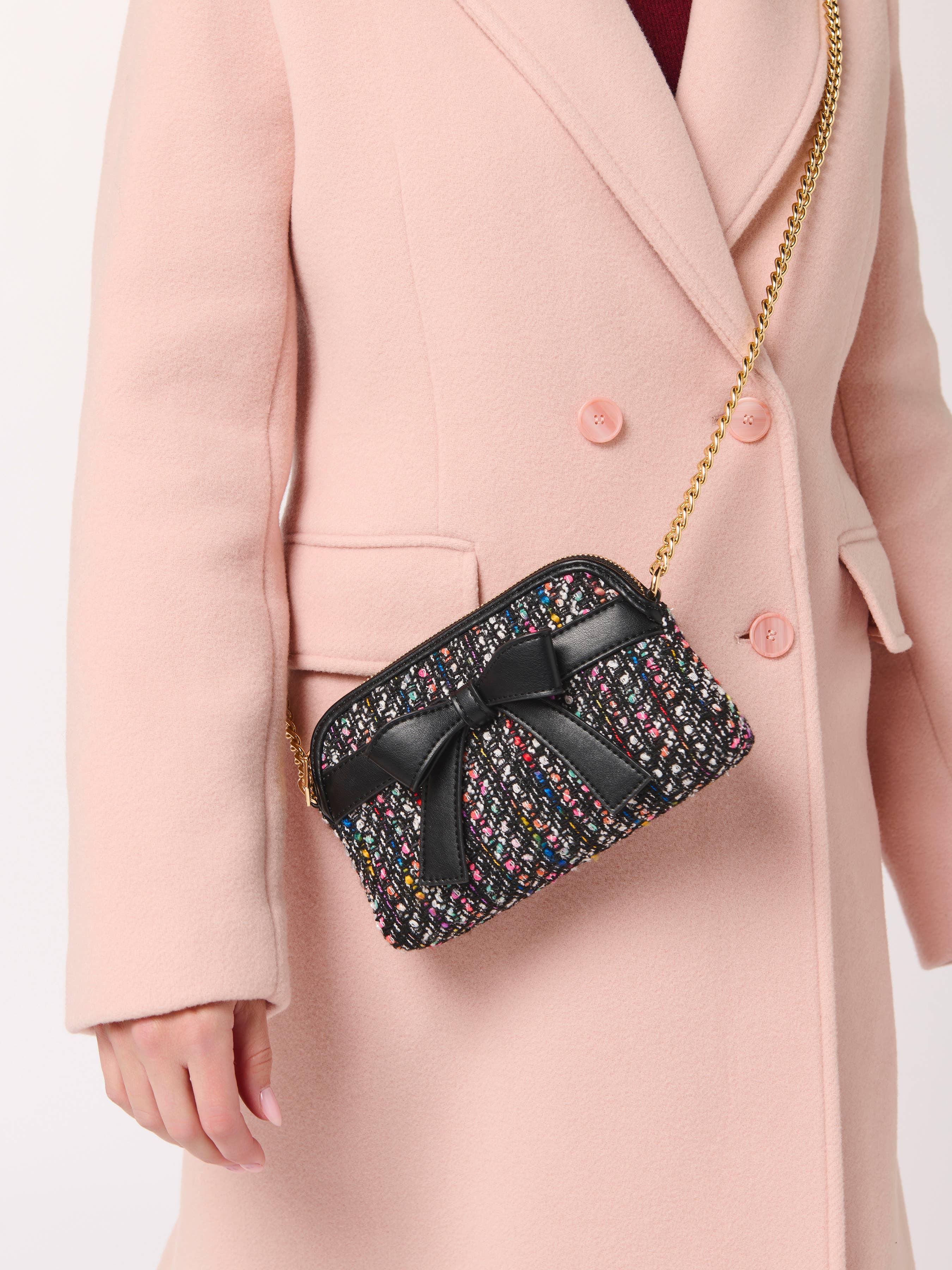 Anya Tweed Cross-Body Black
