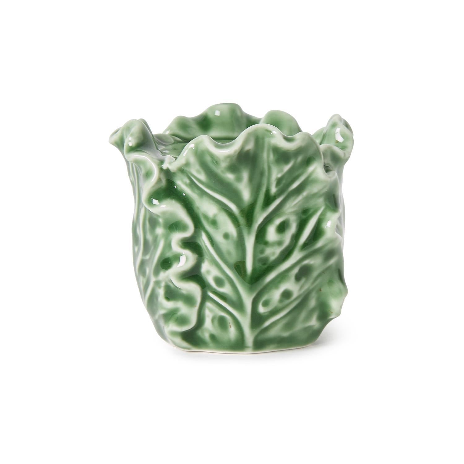 Cruciferous Leaf Taper Candleholder